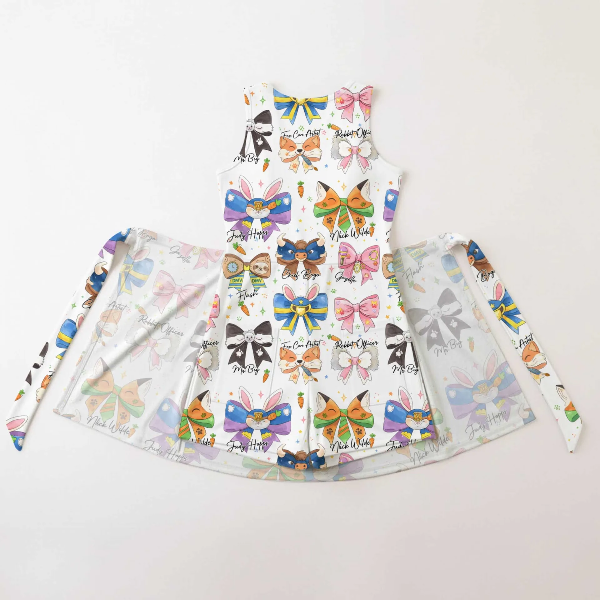 Girls Disney Zootopia Character Bows Tennis Dress Skirt, Family Matching Outfit - Image 2