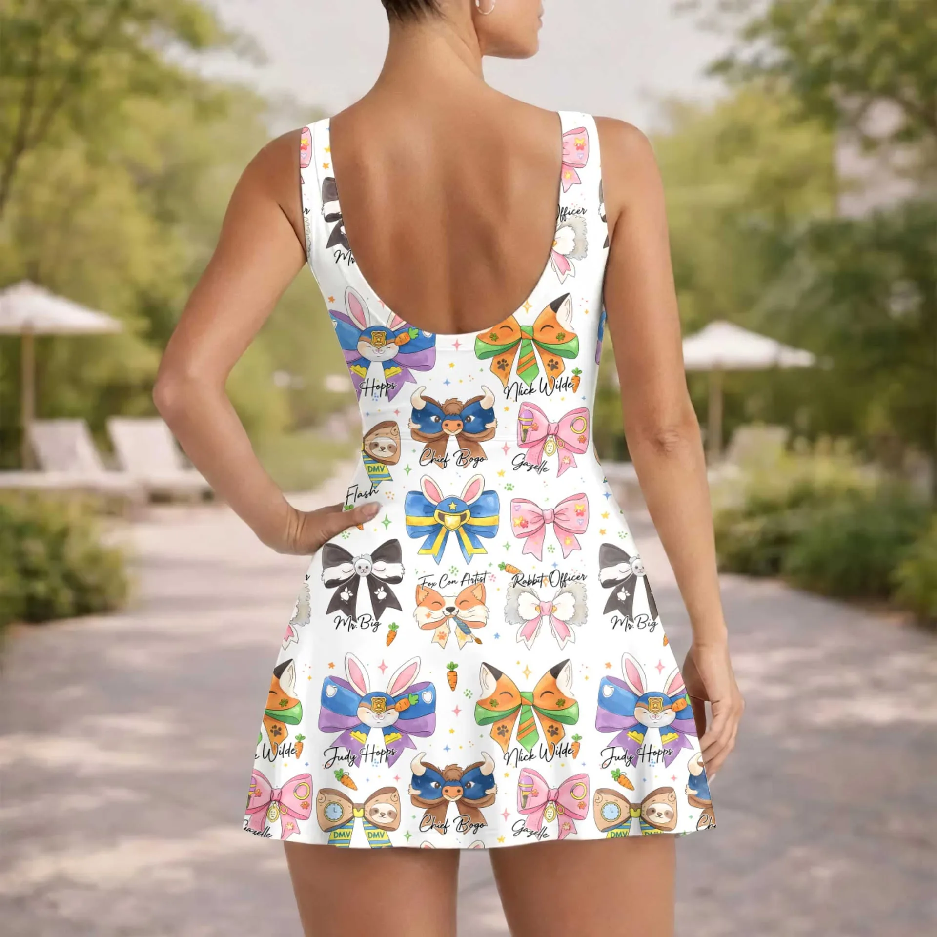 Girls Disney Zootopia Character Bows Tennis Dress Skirt, Family Matching Outfit - Image 5