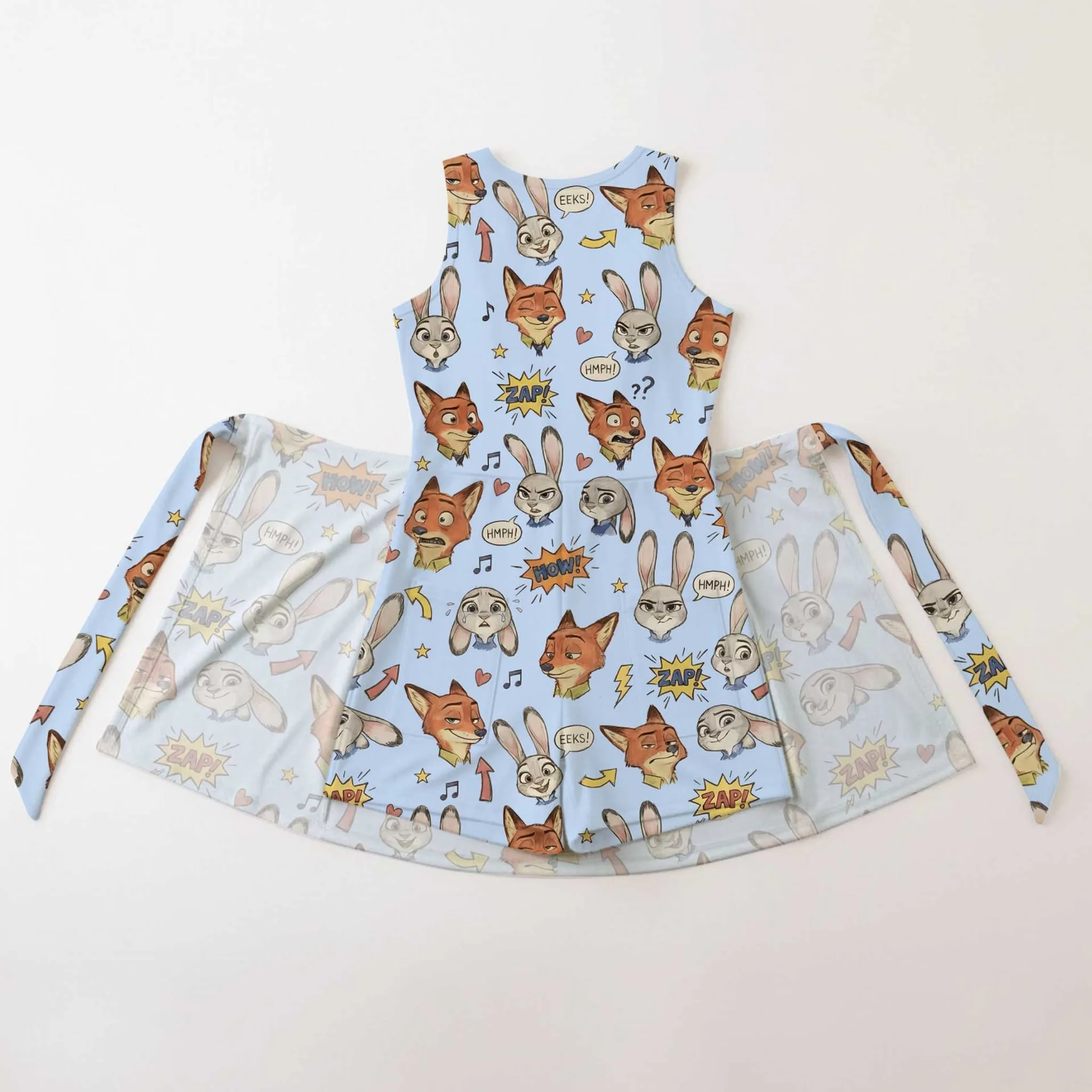 Girls Disney Nick Wilde and Judy Hopps Blue Tennis Dress Skirt, Family Matching Outfit - Image 2