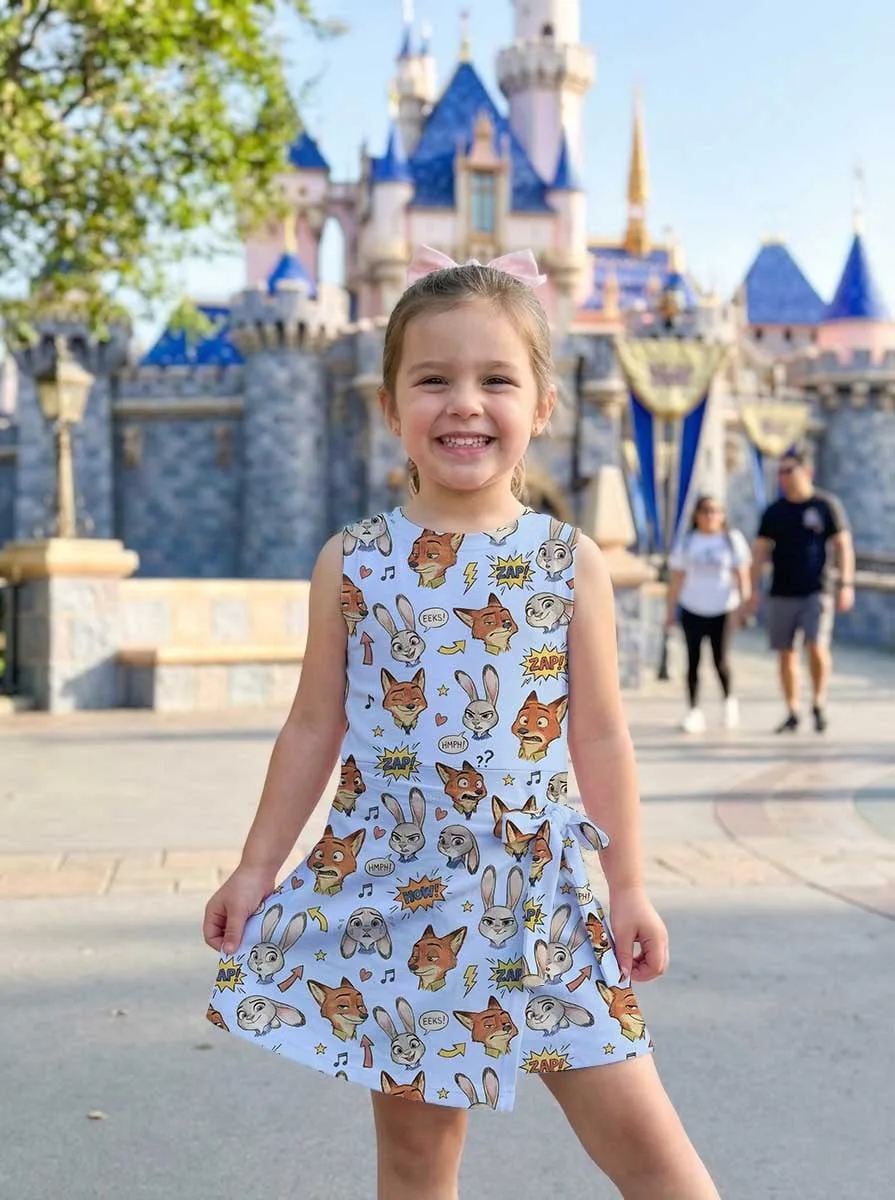 Girls Disney Nick Wilde and Judy Hopps Blue Tennis Dress Skirt, Family Matching Outfit - Image 6