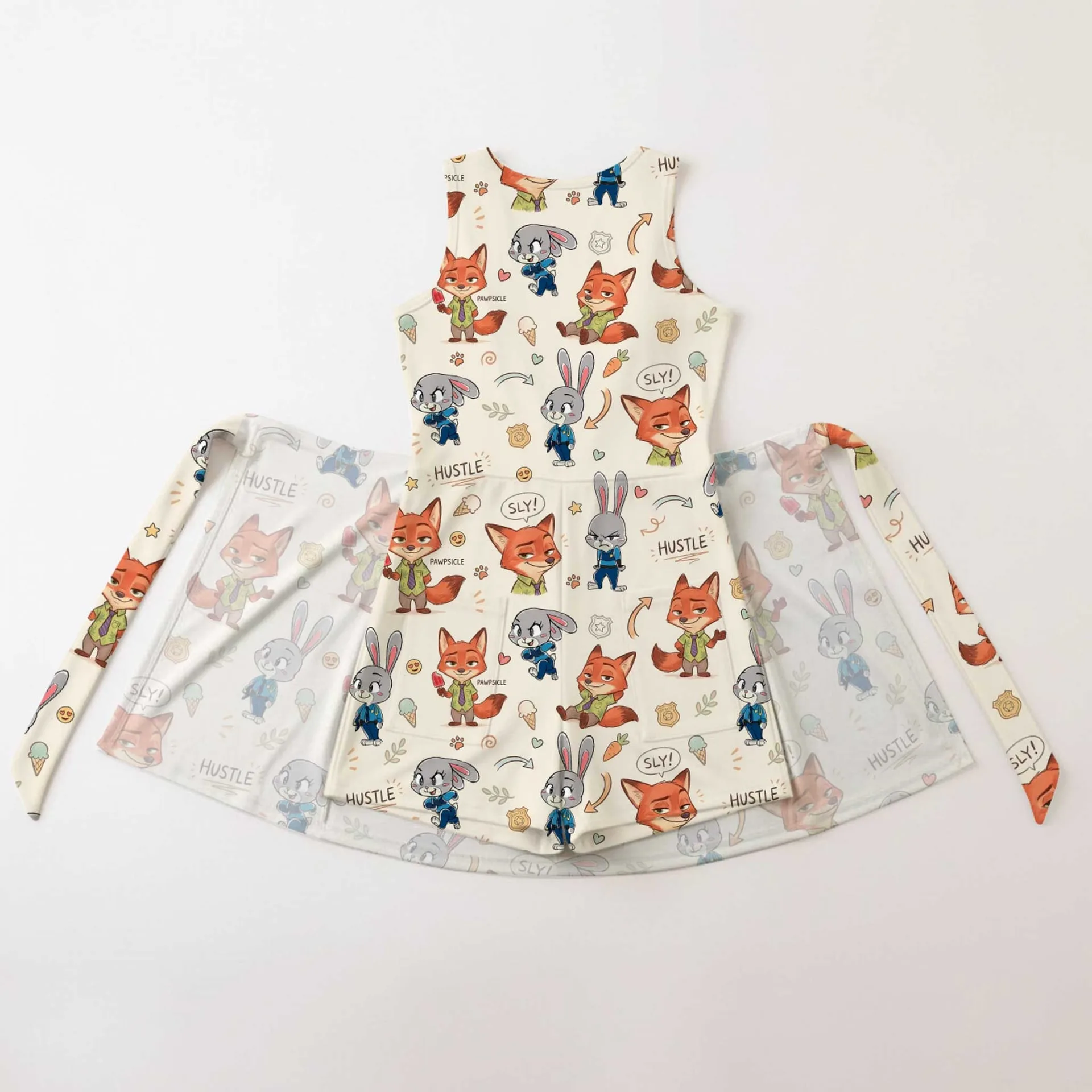 Girls Disney Nick Wilde and Judy Hopps Tennis Dress Skirt, Family Matching Outfit - Image 2