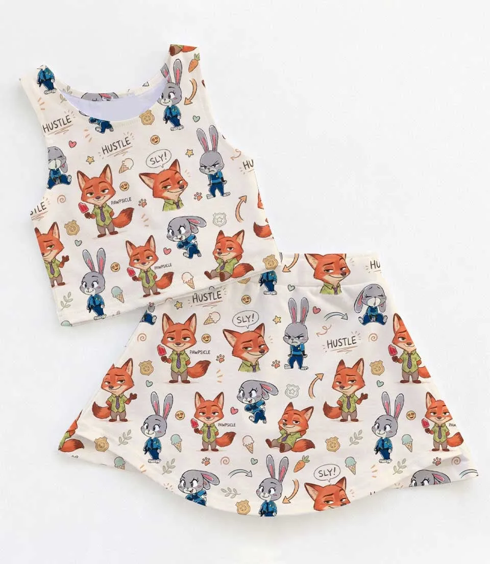 Women's Nick & Judy Activewear Set, Zootopia Athletic Dress & Skort Outfit, Family Matching Sportswear