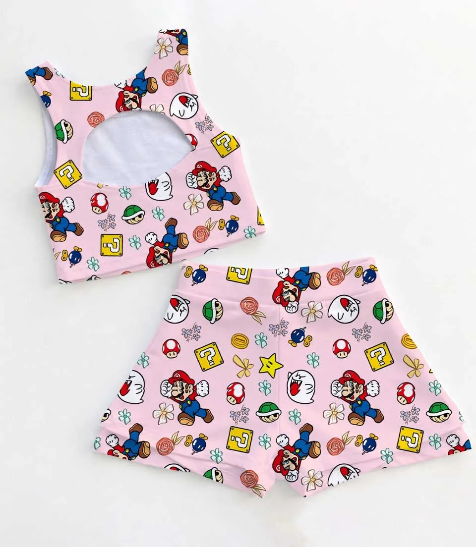 Mario Video Game Dress Set, Retro Gaming Family Vacation Outfit - Image 2