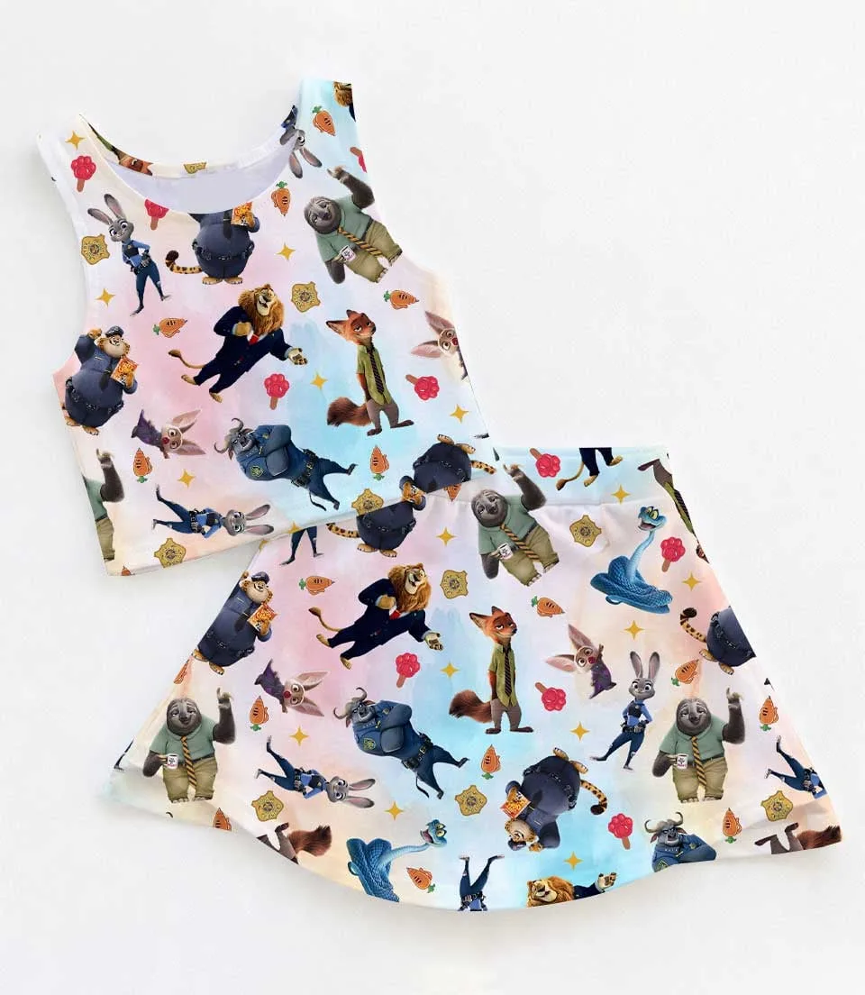 Zootopia Character Dress Set, Judy Hopps Nick Gary Summer Vacation Outfit