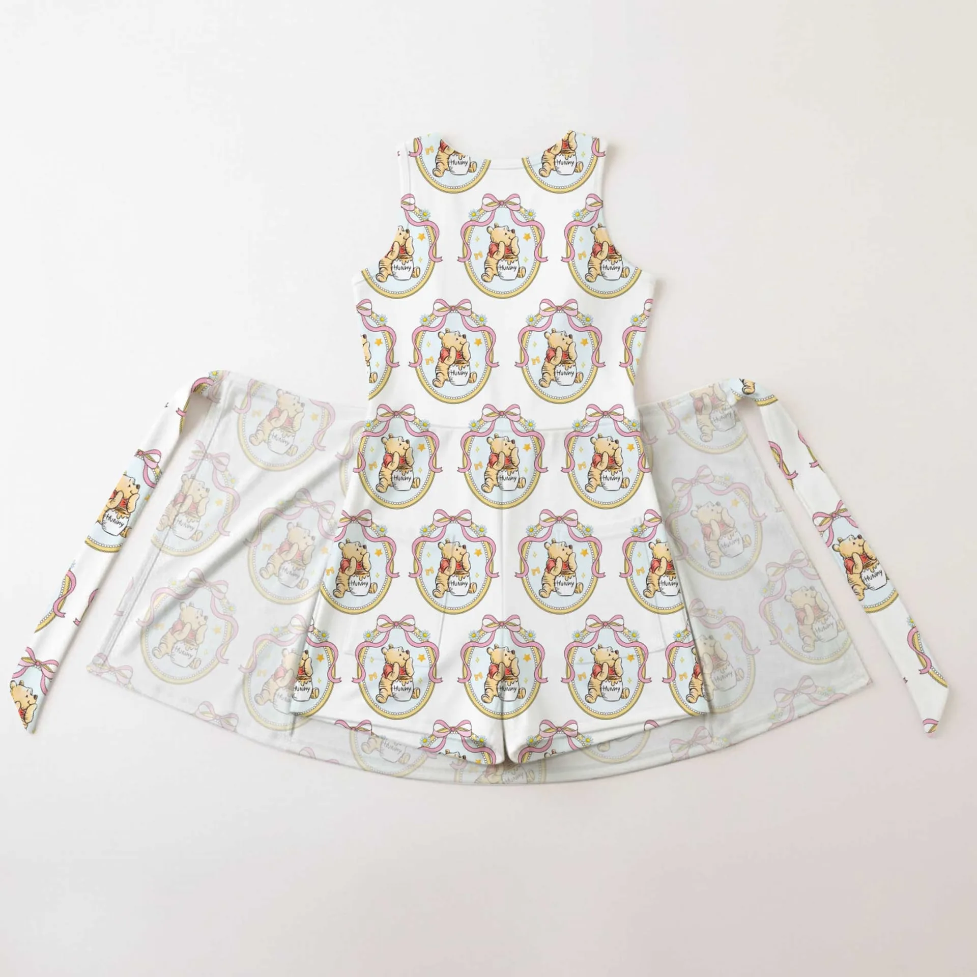 Girls Disney Winnie the Pooh Bow Tennis Dress Skirt, Family Matching Outfit - Image 2