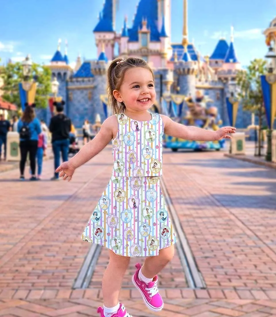 Women's Disney Princess Activewear Set, Cartoon Athletic Dress & Skort Outfit, Family Matching Sportswear - Image 3