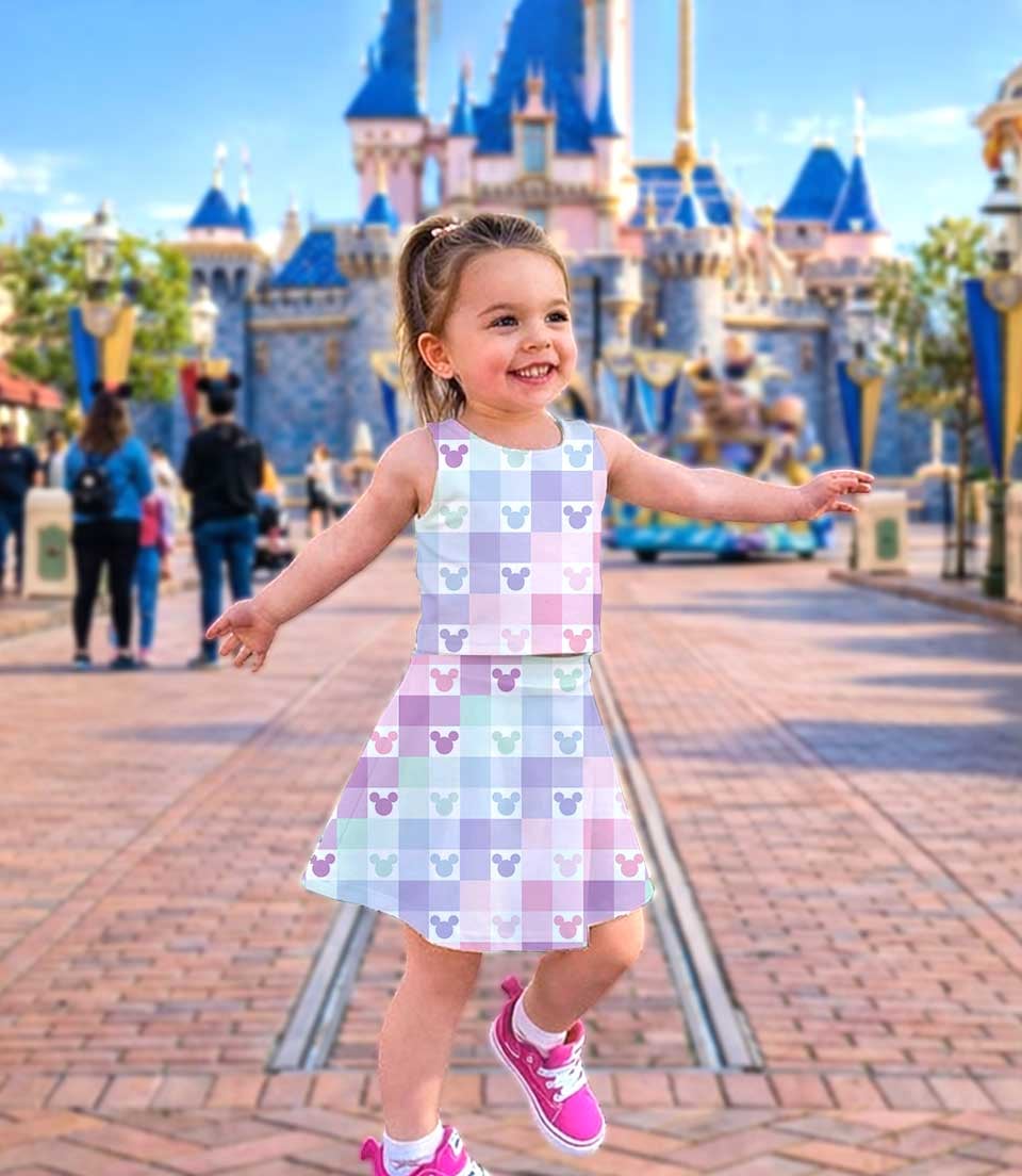 Women's Disney Magical Pastel Activewear Set, Athletic Dress & Skort Outfit, Family Matching Sportswear - Image 3