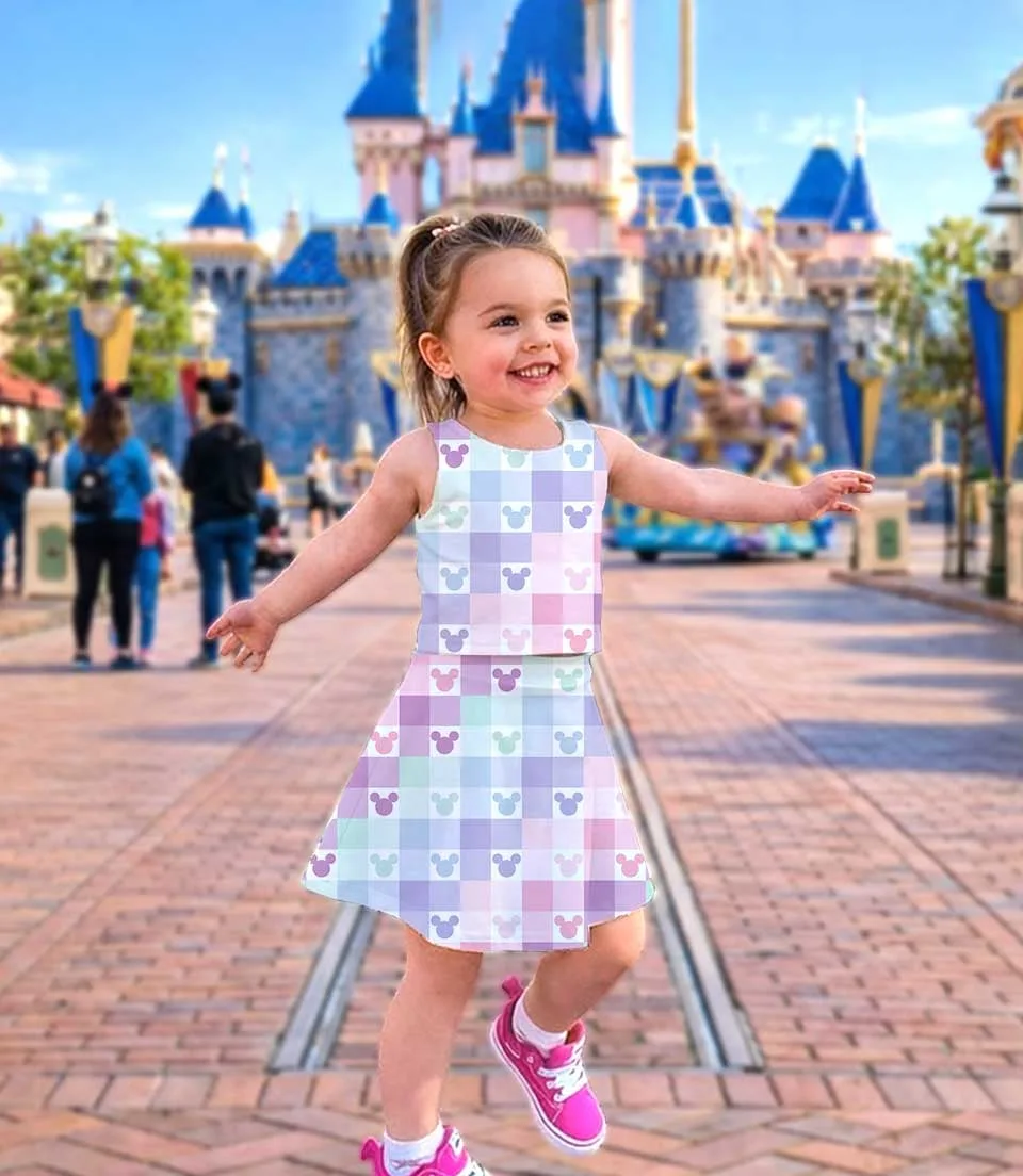 Women's Disney Magical Pastel Activewear Set, Athletic Dress & Skort Outfit, Family Matching Sportswear - Image 3