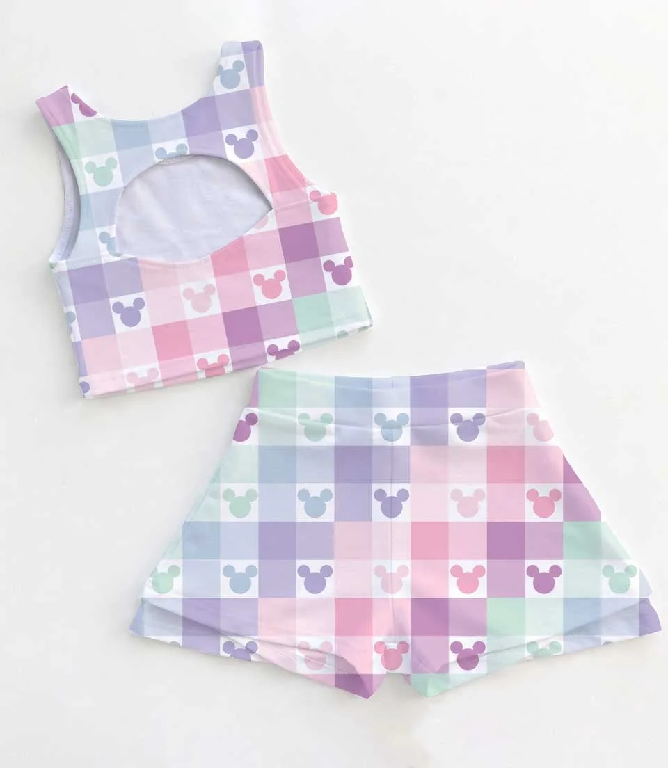 Women's Disney Magical Pastel Activewear Set, Athletic Dress & Skort Outfit, Family Matching Sportswear - Image 2