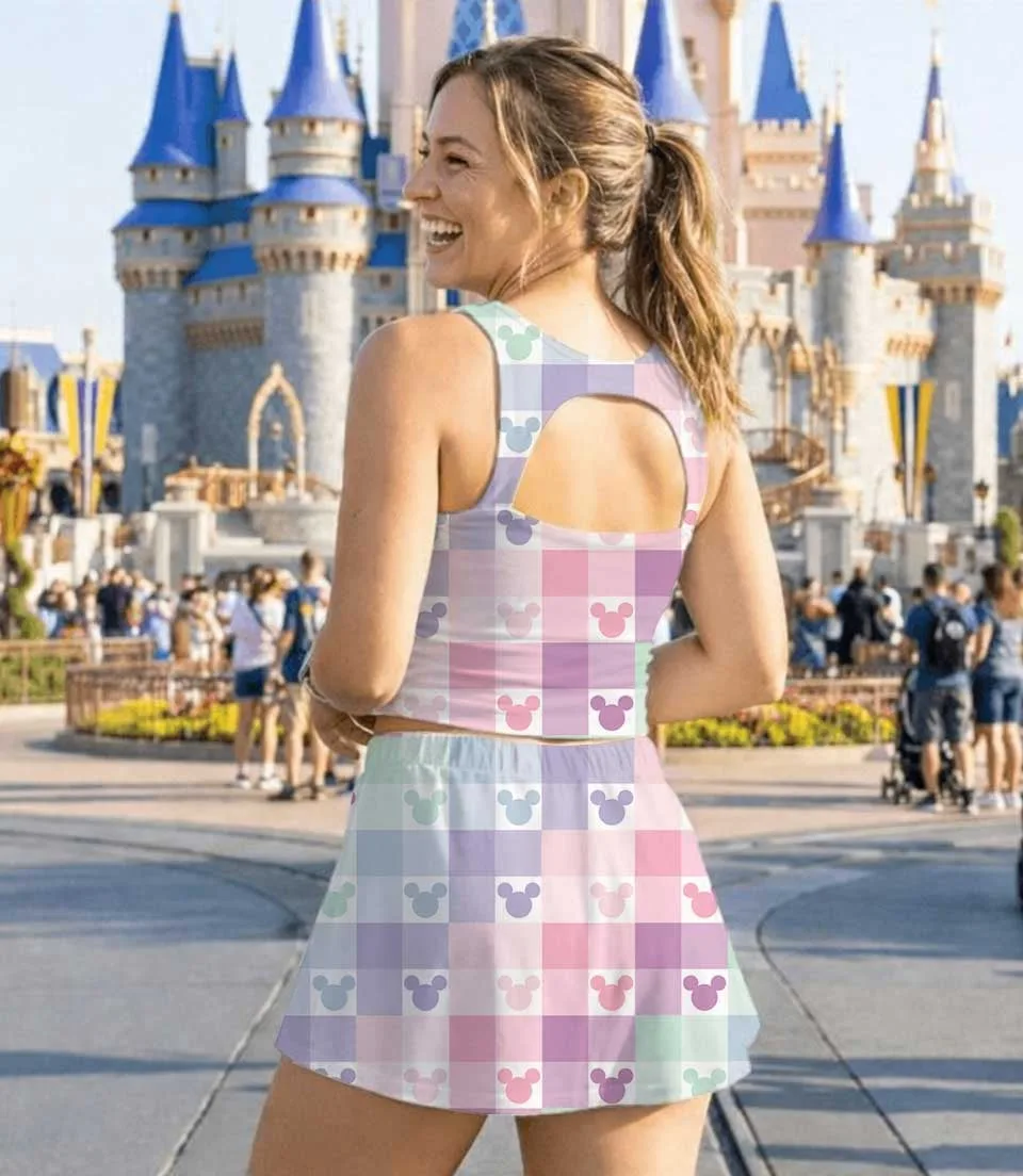 Women's Disney Magical Pastel Activewear Set, Athletic Dress & Skort Outfit, Family Matching Sportswear - Image 8