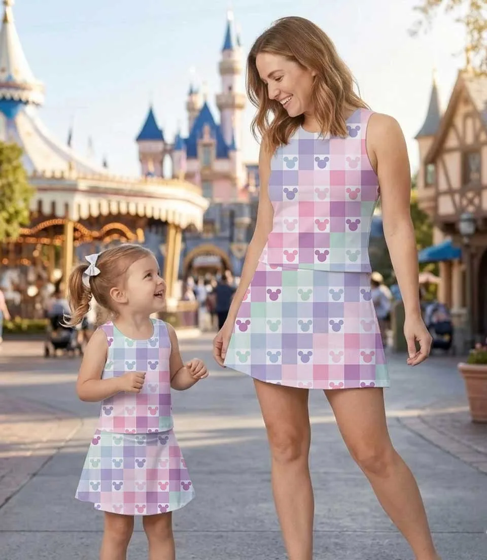 Women's Disney Magical Pastel Activewear Set, Athletic Dress & Skort Outfit, Family Matching Sportswear - Image 7