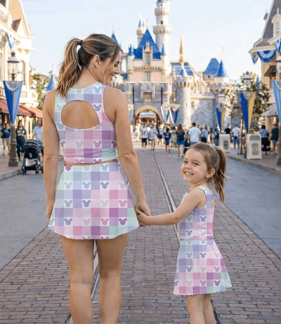 Women's Disney Magical Pastel Activewear Set, Athletic Dress & Skort Outfit, Family Matching Sportswear - Image 6