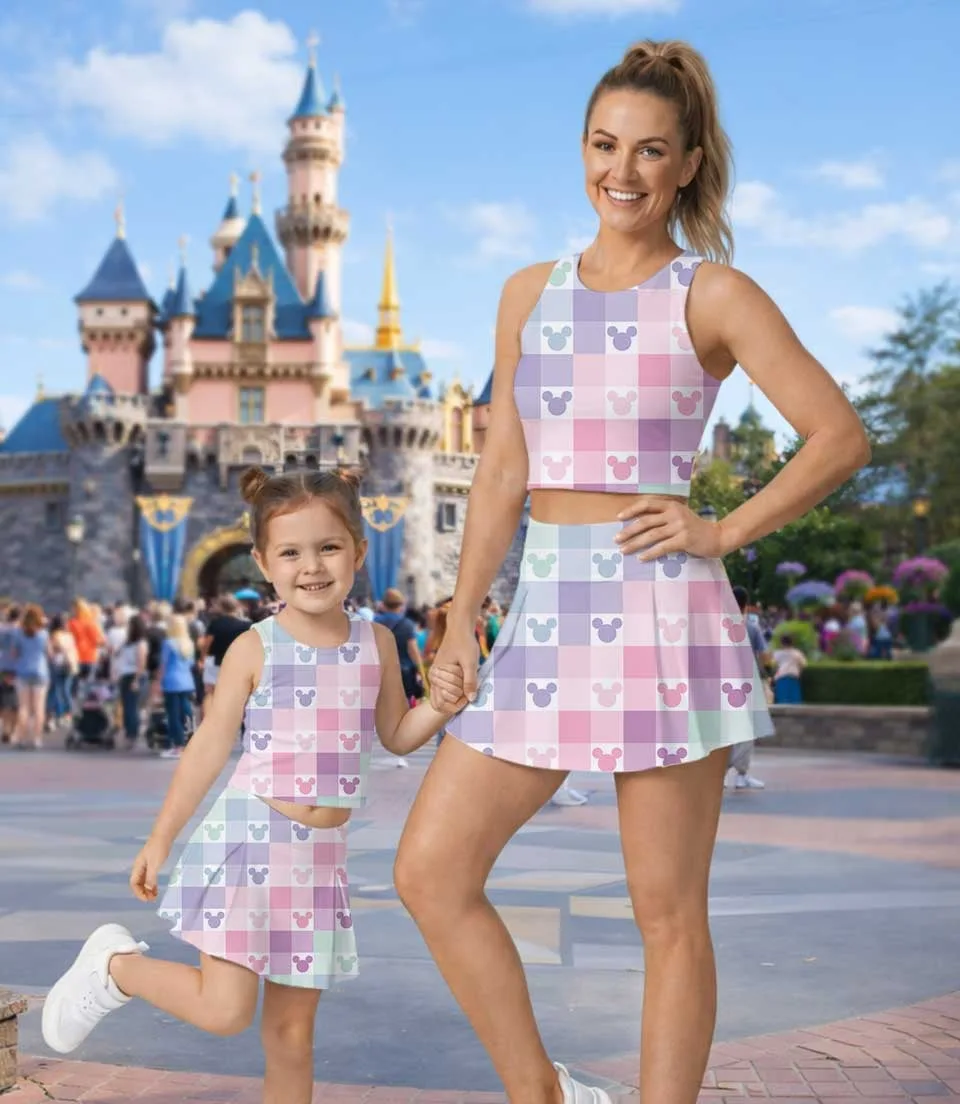 Women's Disney Magical Pastel Activewear Set, Athletic Dress & Skort Outfit, Family Matching Sportswear - Image 5