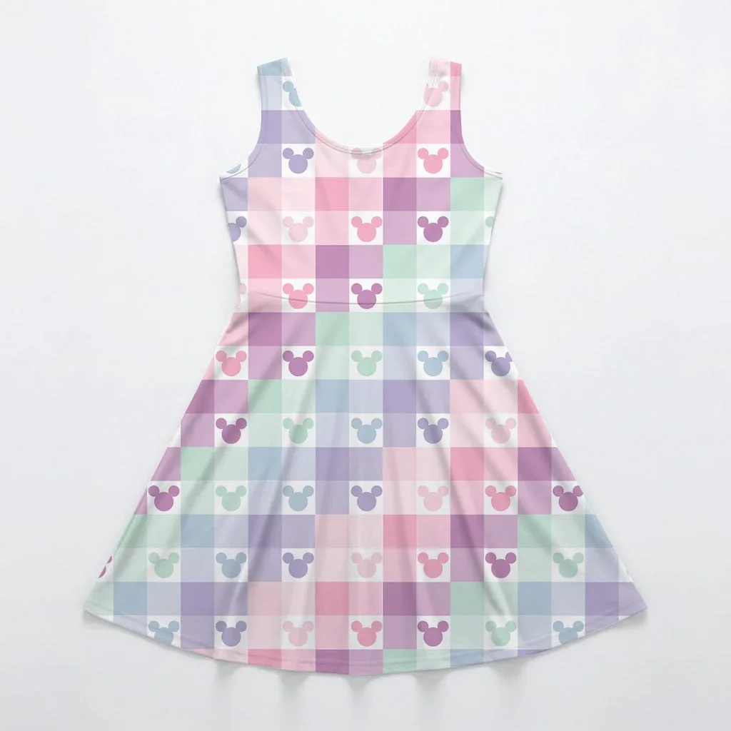 Disney Mickey Pastel Plaid Mommy & Me Dress, Mama Mini Family Matching Outfit - Image 3