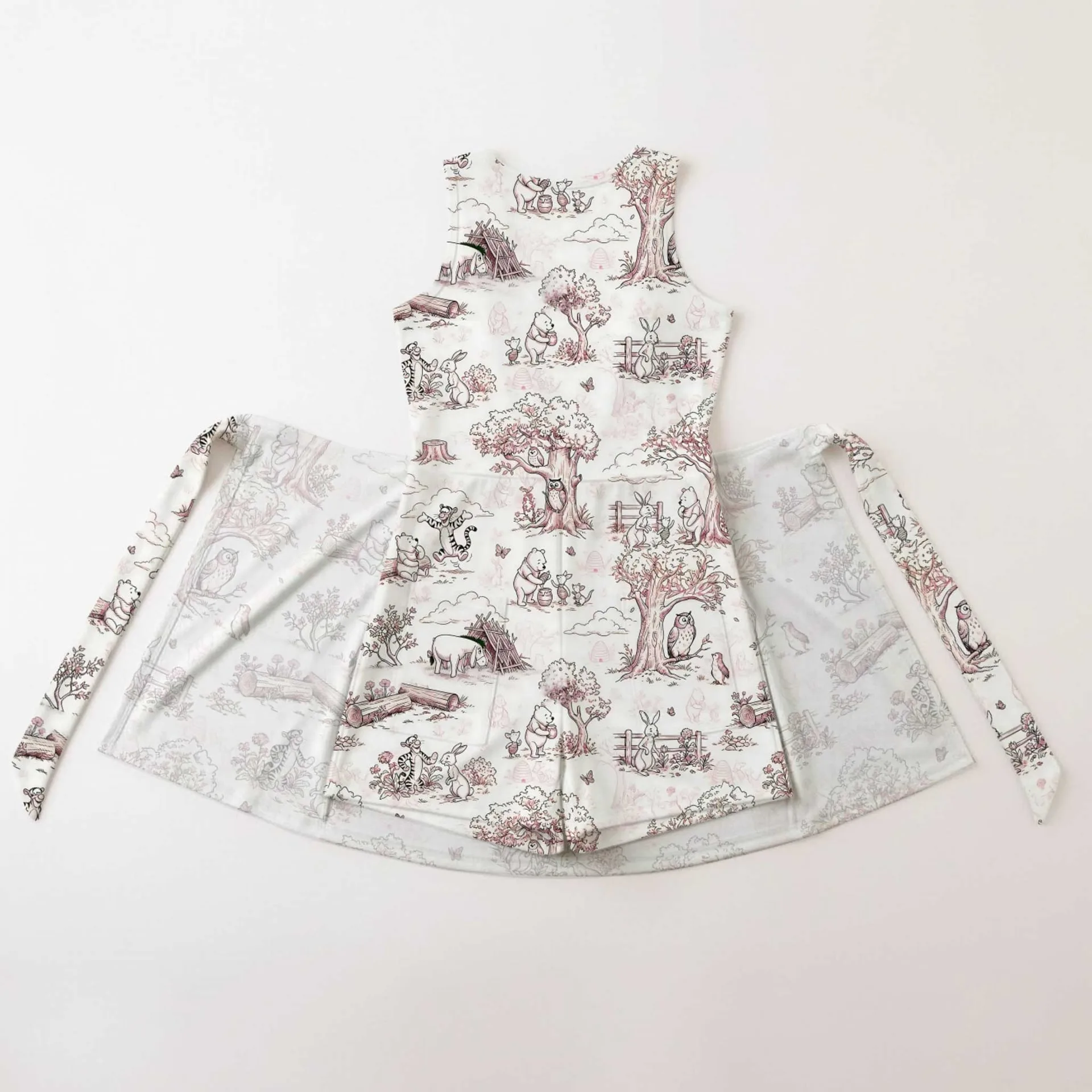 Girls Disney Winnie the Pooh Pink White Tennis Dress Skirt, Family Matching Outfit - Image 2