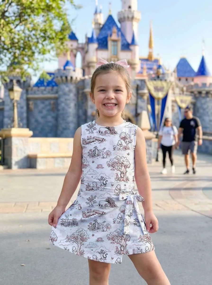 Girls Disney Winnie the Pooh Pink White Tennis Dress Skirt, Family Matching Outfit - Image 7