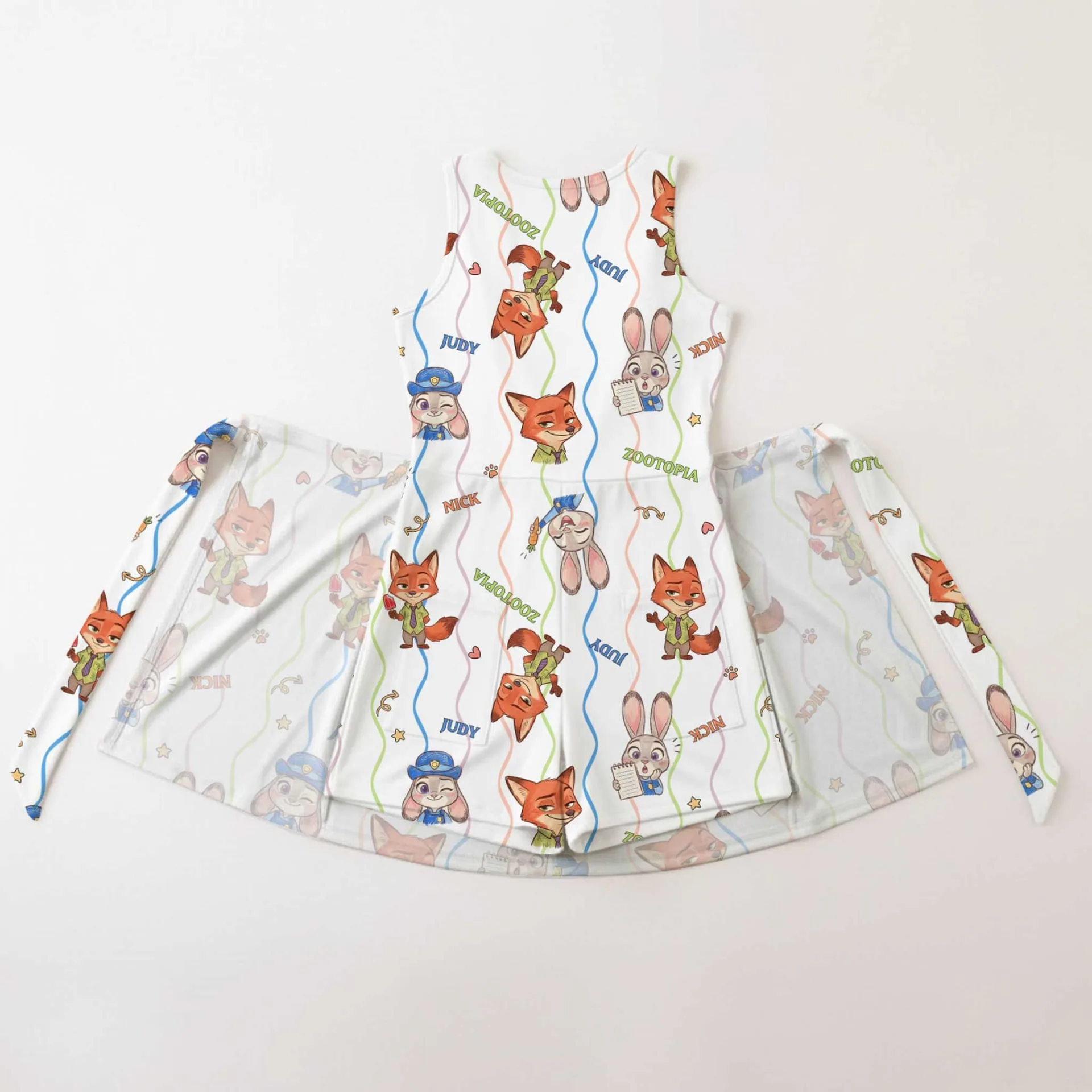 Girls Disney Nick Wilde and Judy Hopps Tennis Dress Skirt, Family Matching Outfit - Image 2