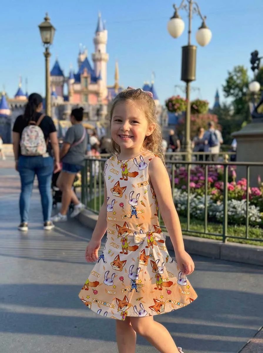 Girls Disney Nick Wilde and Judy Hopps Orange Tennis Dress Skirt, Family Matching Outfit - Image 9