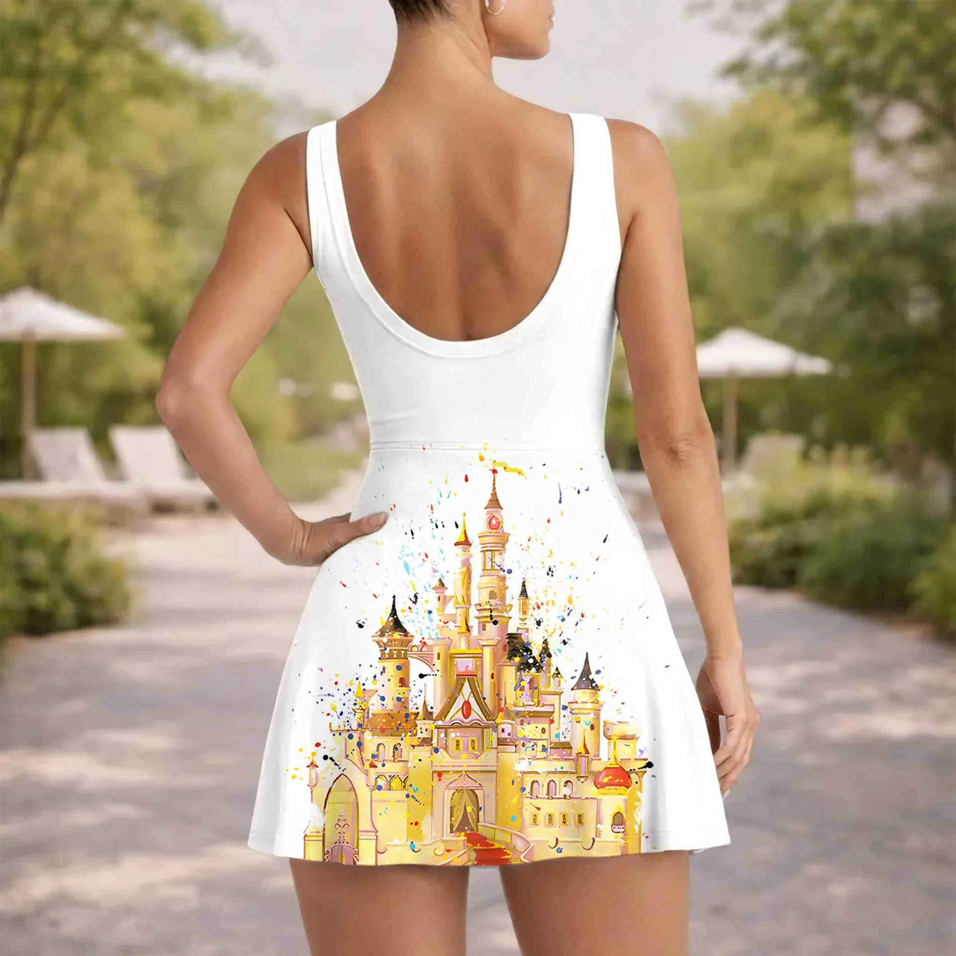 Girls Disney Characters Castle Tennis Dress Skirt, Family Matching Outfit - Image 5