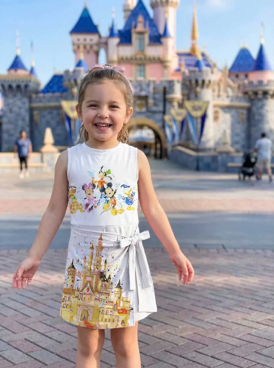 Girls Disney Characters Castle Tennis Dress Skirt, Family Matching Outfit - Image 8