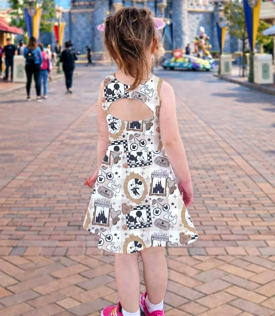 Women's Mickey Mouse Checkered Activewear Set, Magical Park Athletic Dress & Skort Outfit - Image 3