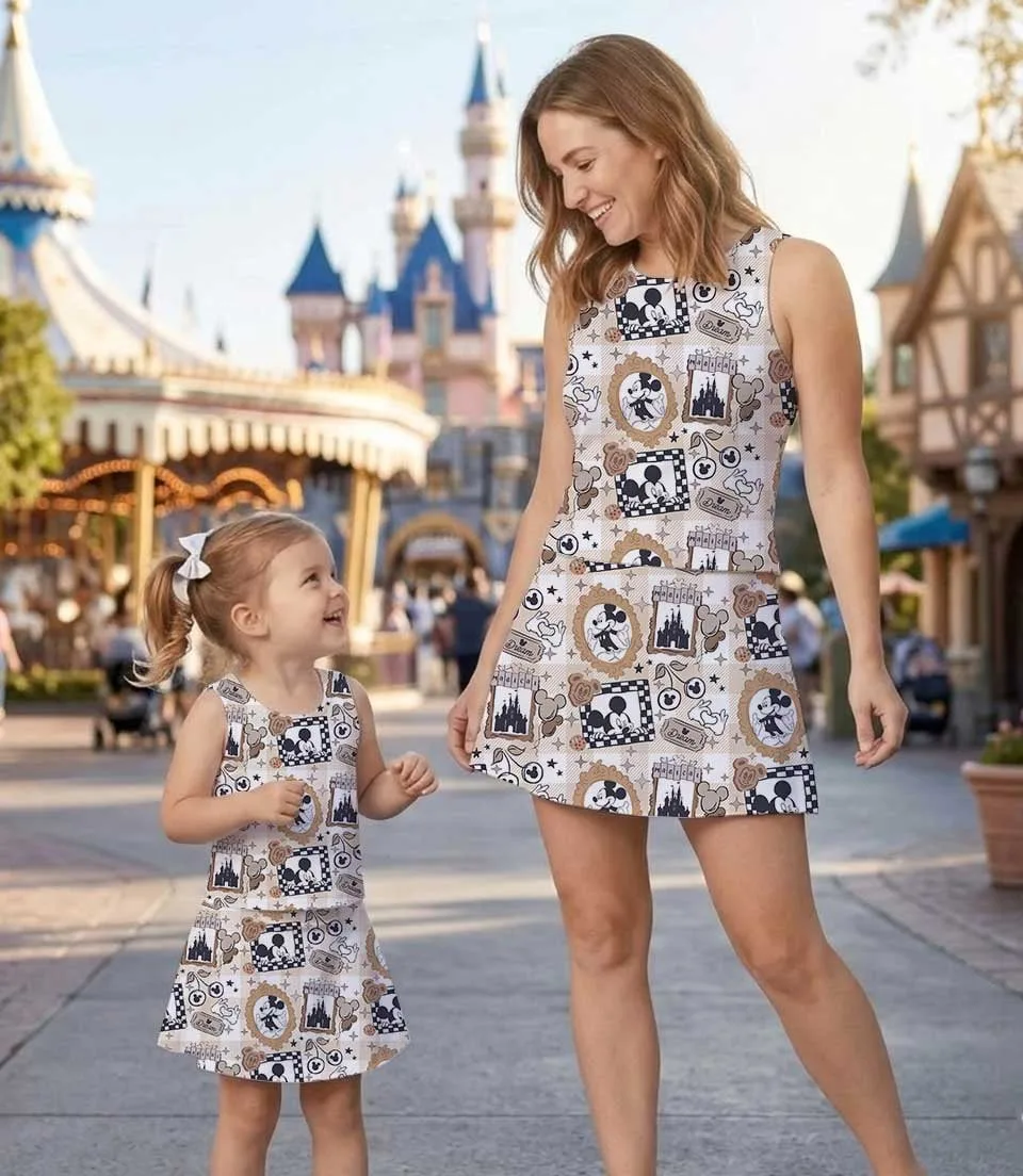Women's Mickey Mouse Checkered Activewear Set, Magical Park Athletic Dress & Skort Outfit - Image 7