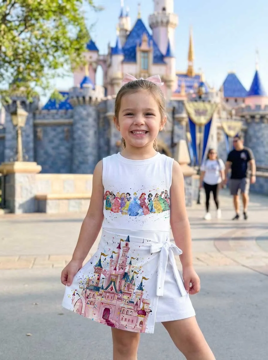 Girls Disney Princess Water Tennis Dress Skirt, Family Matching Vacation Outfit - Image 5