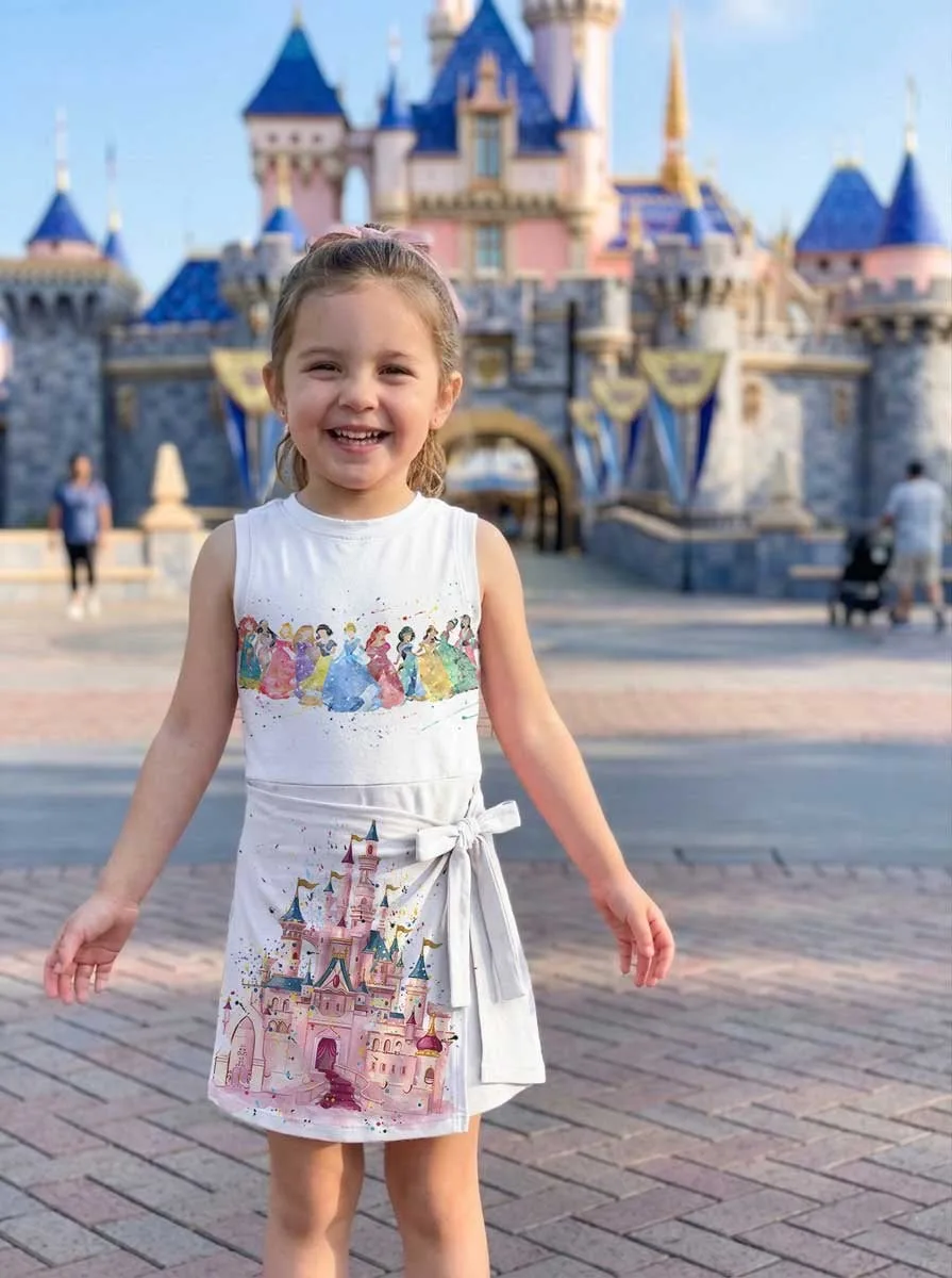 Girls Disney Princess Water Tennis Dress Skirt, Family Matching Vacation Outfit - Image 3