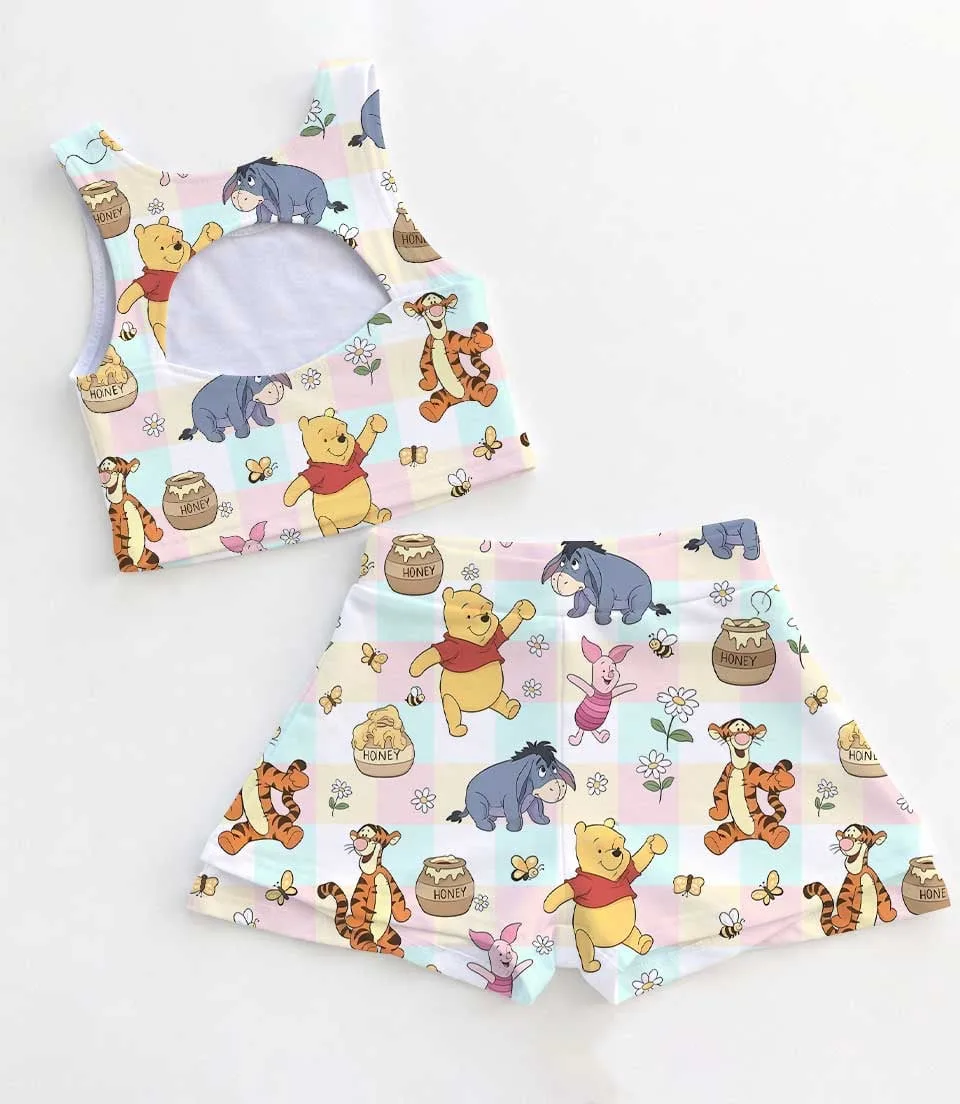 Retro Winnie The Pooh Dress Set, Pooh Bear Family Vacation Outfit - Image 2