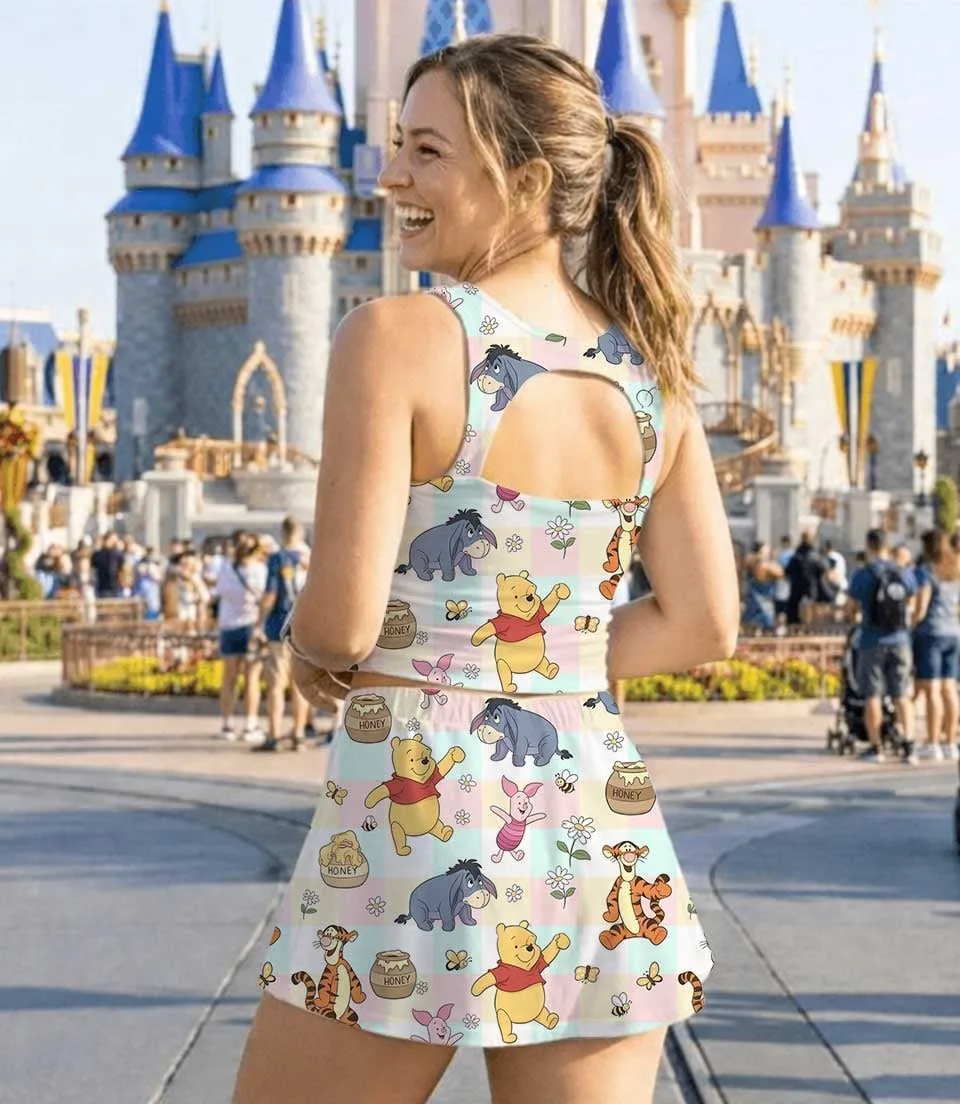 Retro Winnie The Pooh Dress Set, Pooh Bear Family Vacation Outfit - Image 8