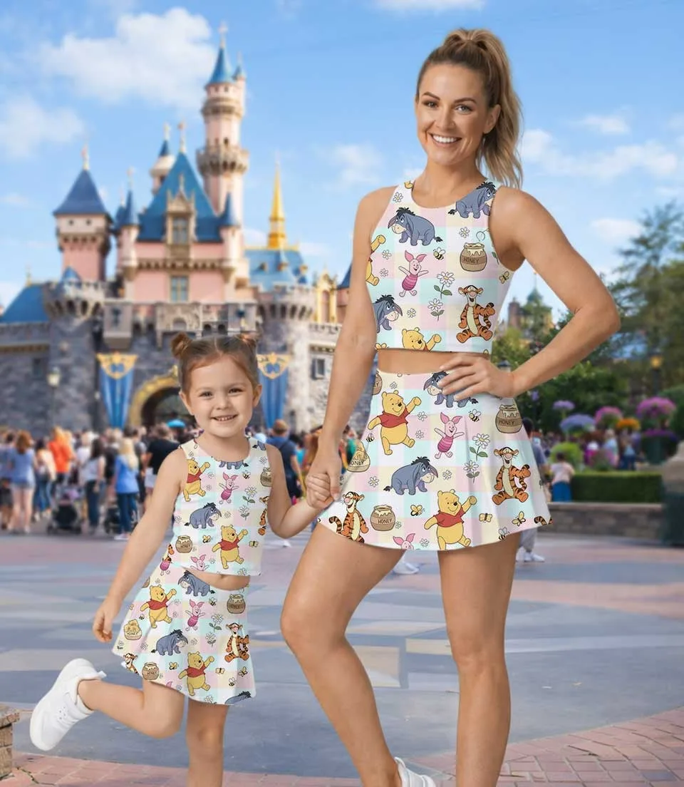 Retro Winnie The Pooh Dress Set, Pooh Bear Family Vacation Outfit - Image 5