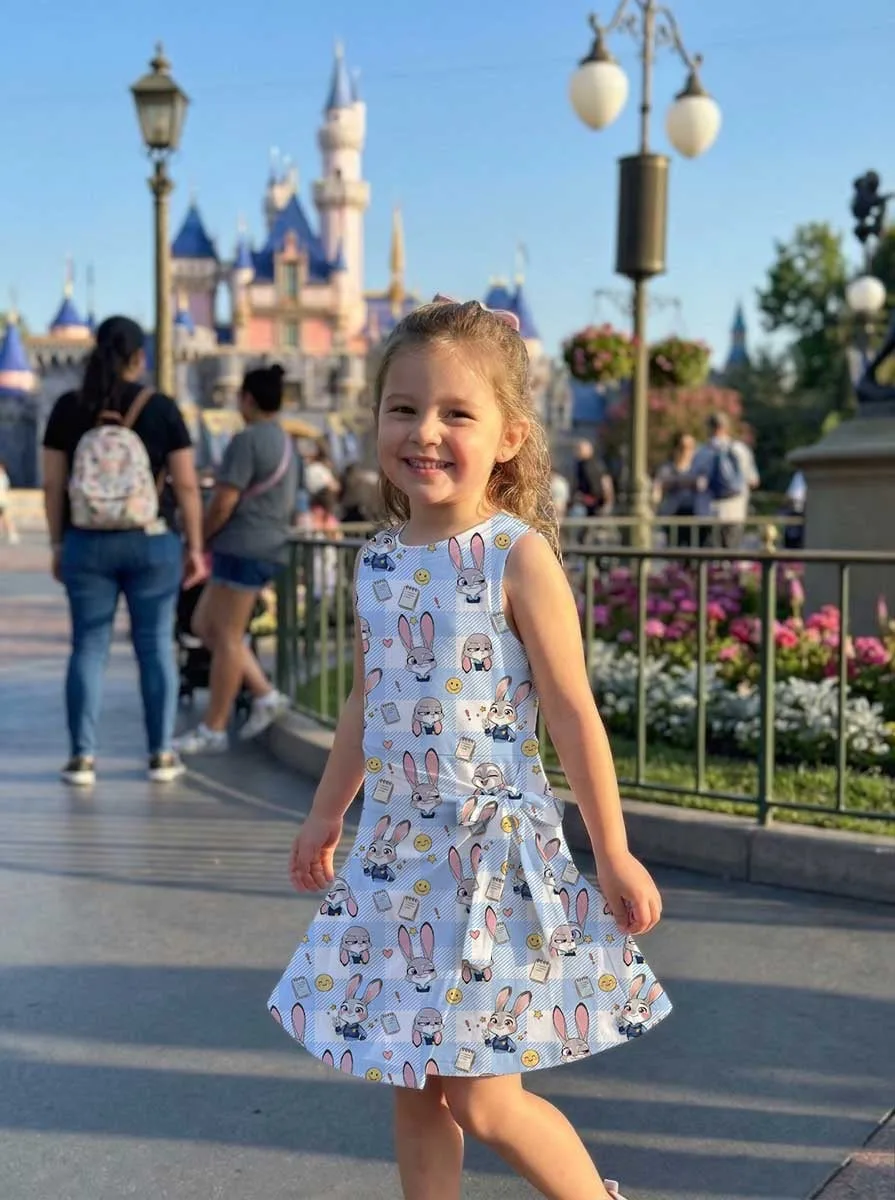 Girls Disney Judy Hopps Blue White Checkered Tennis Dress Skirt, Family Matching Outfit - Image 9