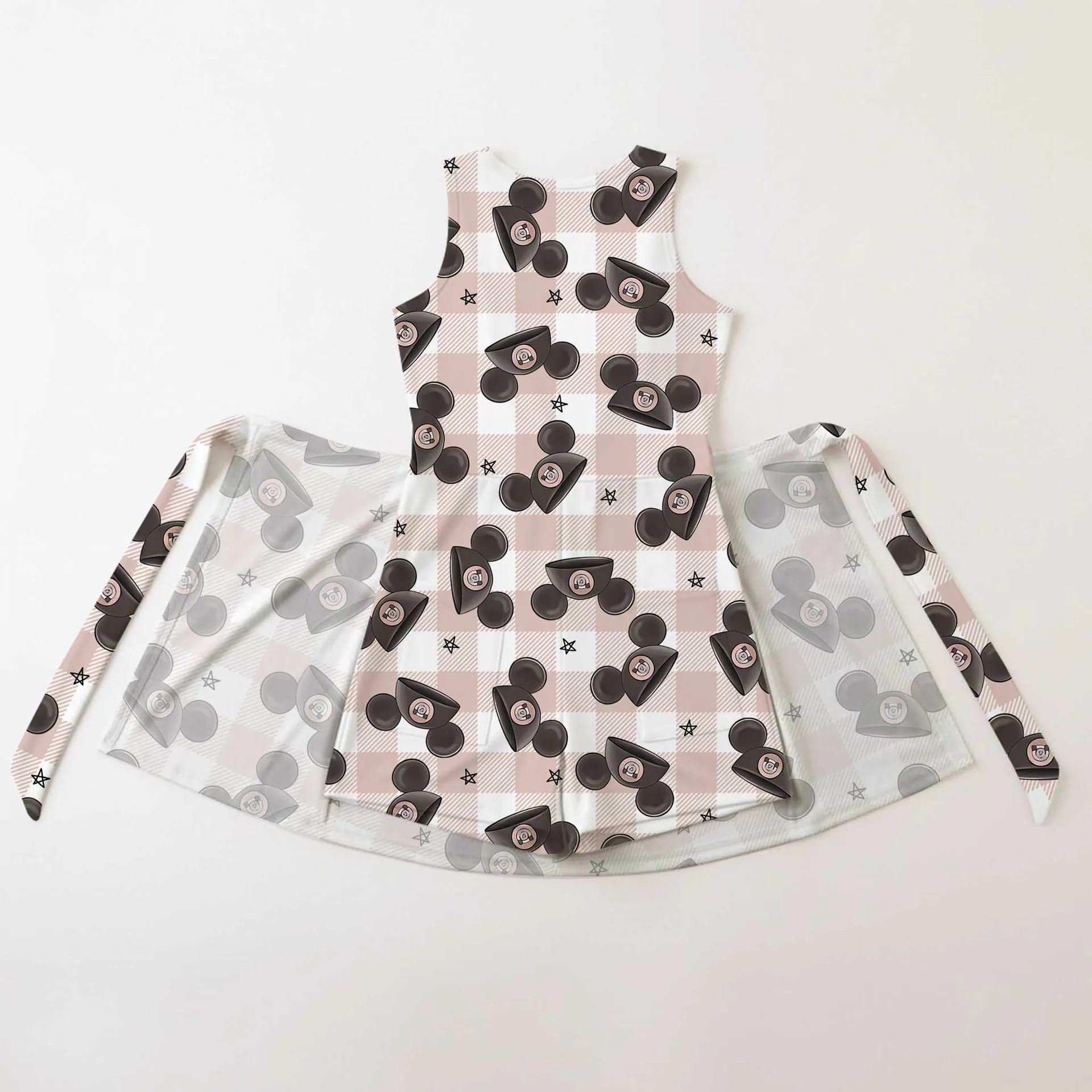 Girls Disney Mickey Icon Checkered Tennis Dress Skirt, Family Matching Outfit - Image 2