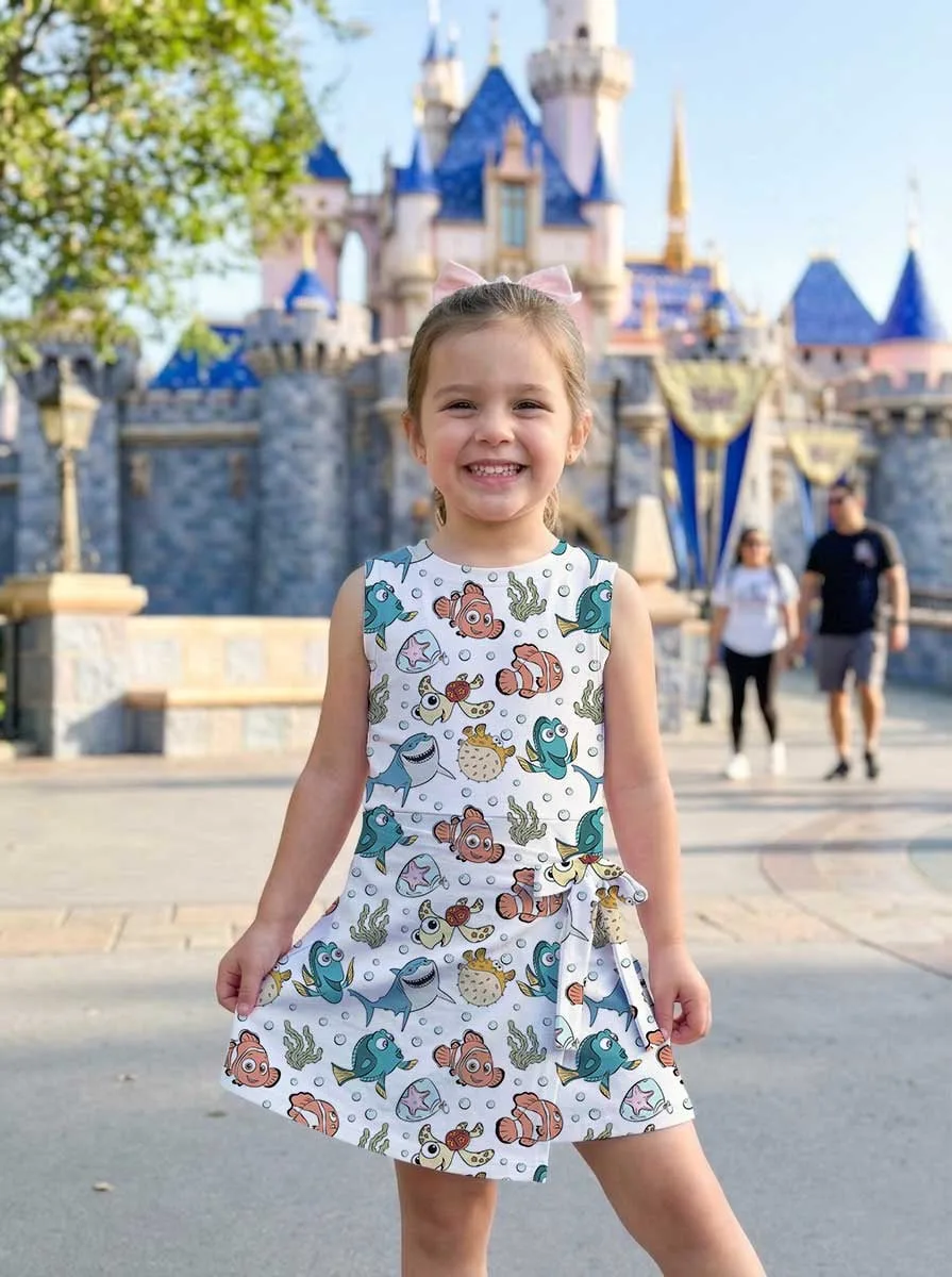 Girls Disney Finding Nemo Characters Tennis Dress Skirt, Family Matching Outfit - Image 6