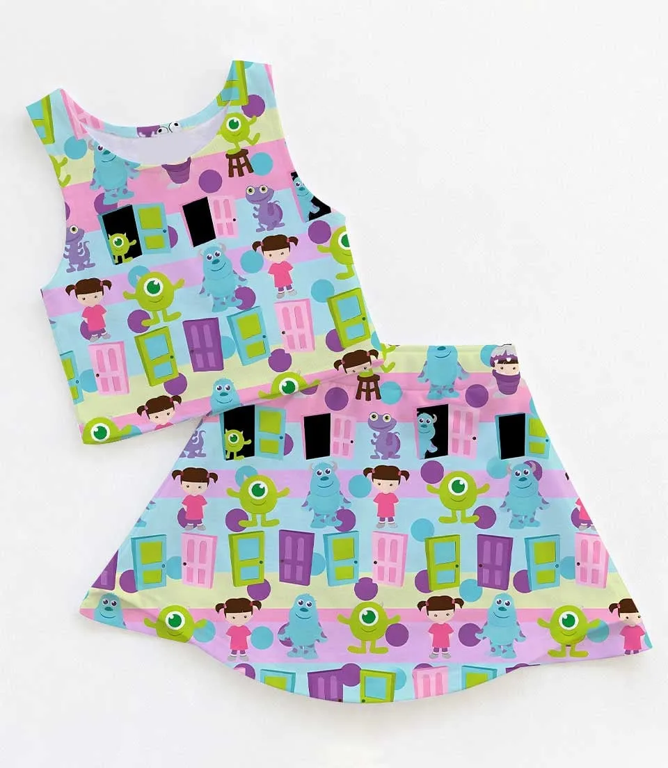 Women's Monsters Inc Coquette Tennis Dress, Athletic Skort Outfit, Cartoon Sports Dress