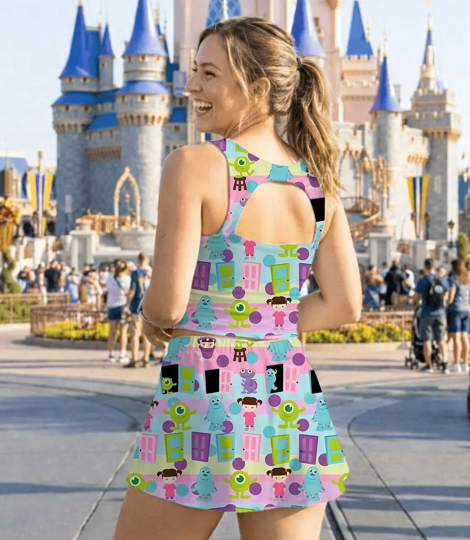 Women's Monsters Inc Coquette Tennis Dress, Athletic Skort Outfit, Cartoon Sports Dress - Image 8