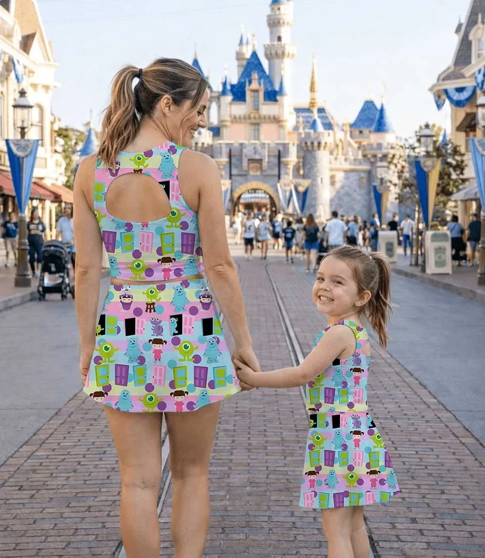 Women's Monsters Inc Coquette Tennis Dress, Athletic Skort Outfit, Cartoon Sports Dress - Image 6