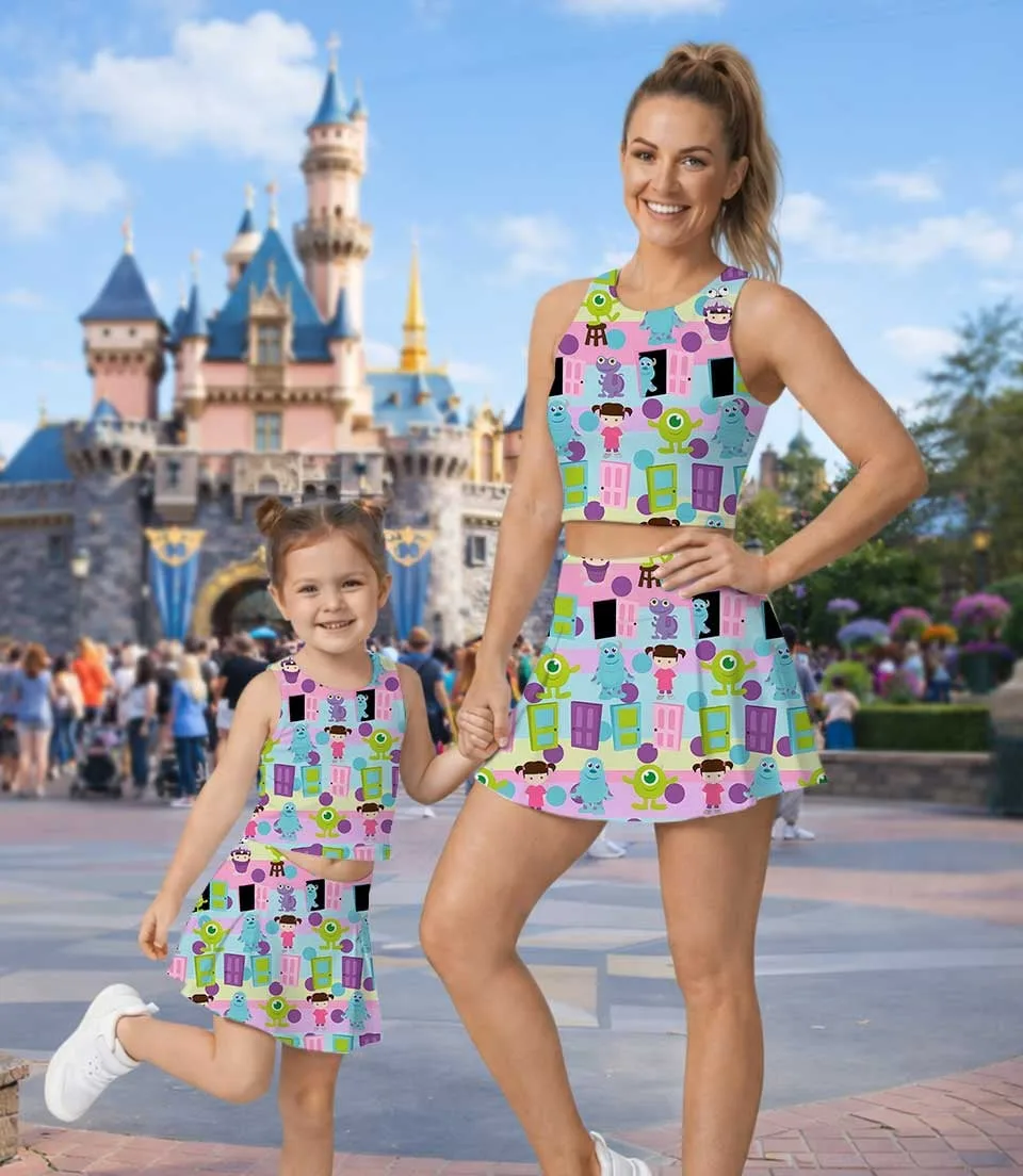 Women's Monsters Inc Coquette Tennis Dress, Athletic Skort Outfit, Cartoon Sports Dress - Image 5