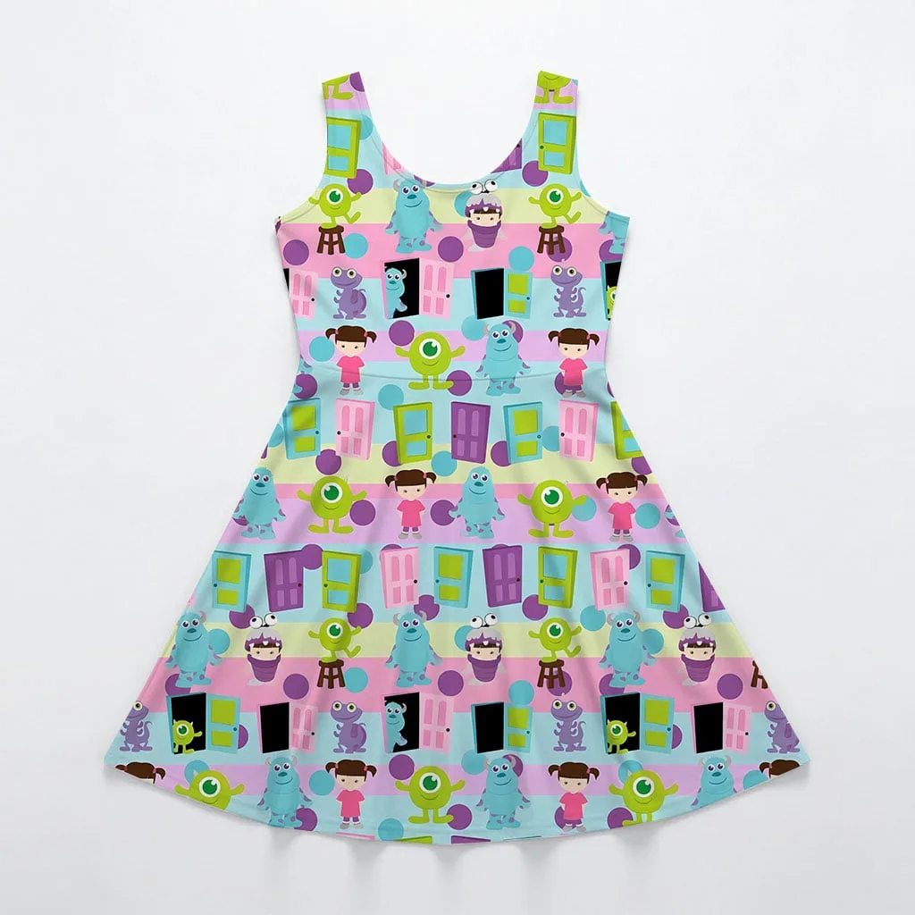 Disney Monsters Inc Character Pattern Mommy & Me Dress, Mama Mini Family Matching Outfit - Image 3