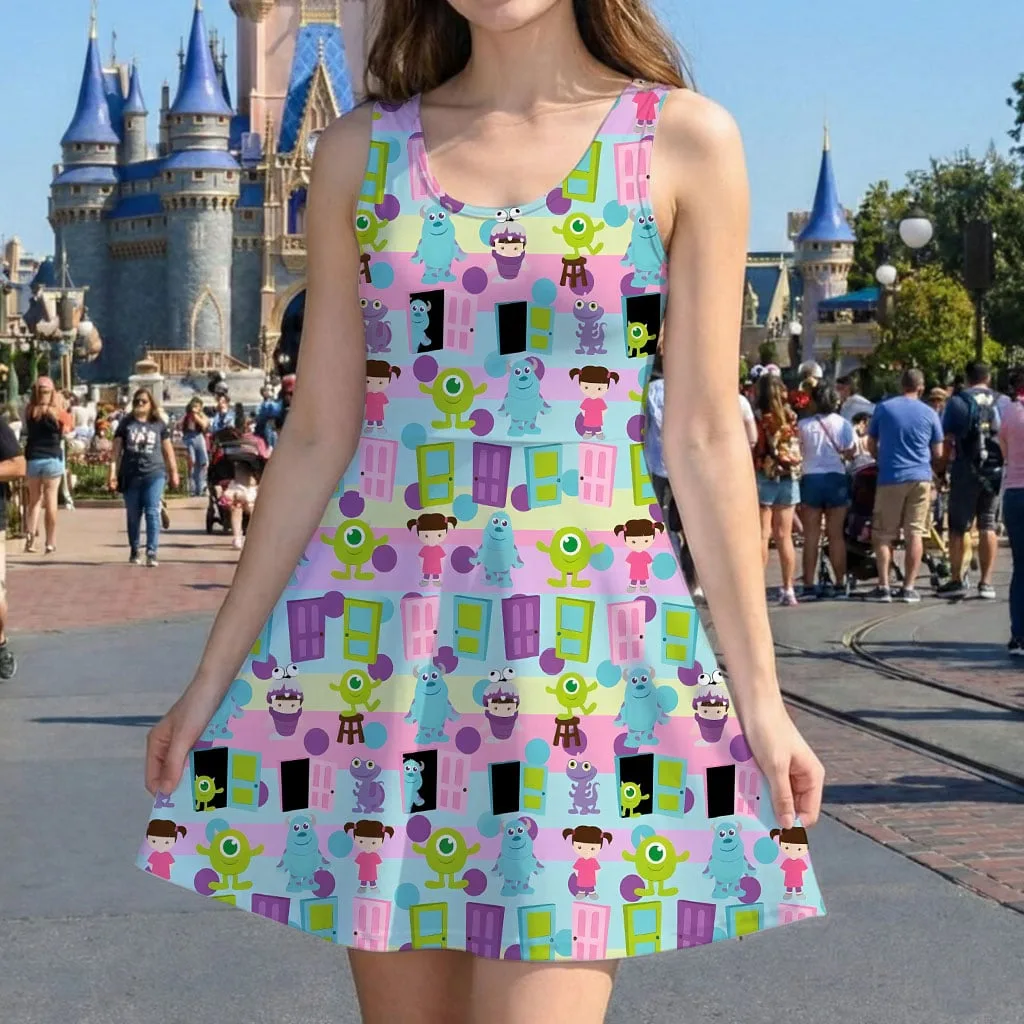 Disney Monsters Inc Character Pattern Mommy & Me Dress, Mama Mini Family Matching Outfit - Image 5