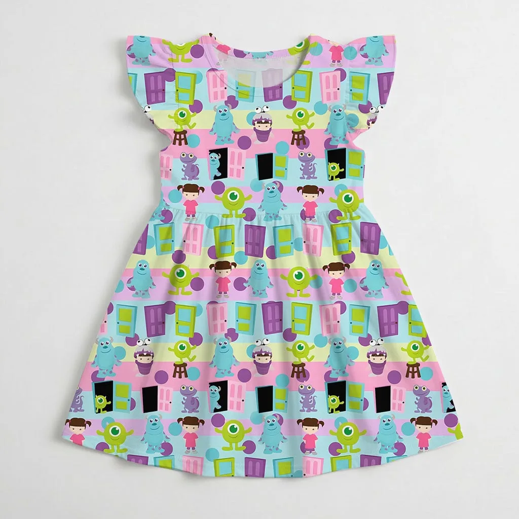 Disney Monsters Inc Character Pattern Mommy & Me Dress, Mama Mini Family Matching Outfit - Image 4