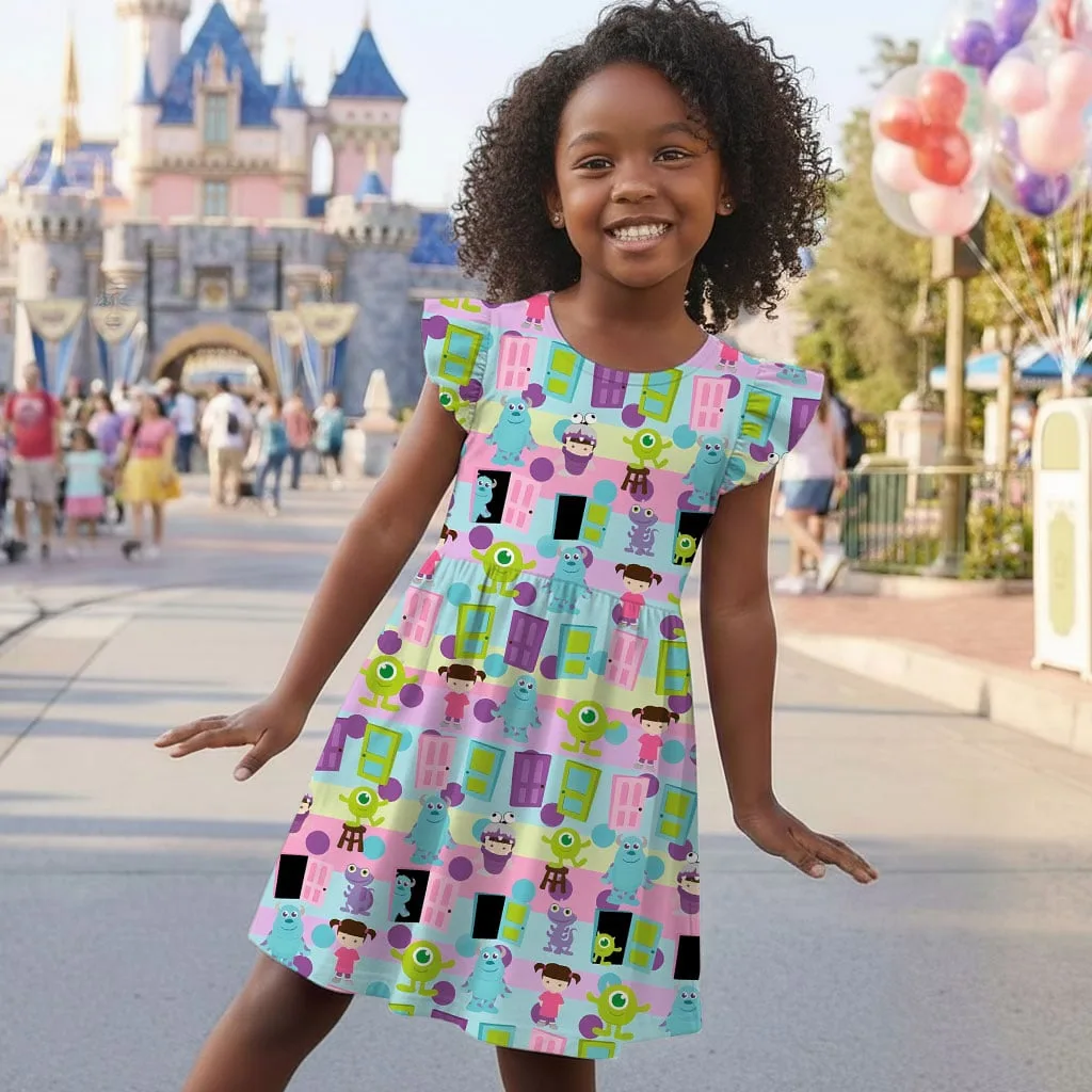 Disney Monsters Inc Character Pattern Mommy & Me Dress, Mama Mini Family Matching Outfit - Image 7