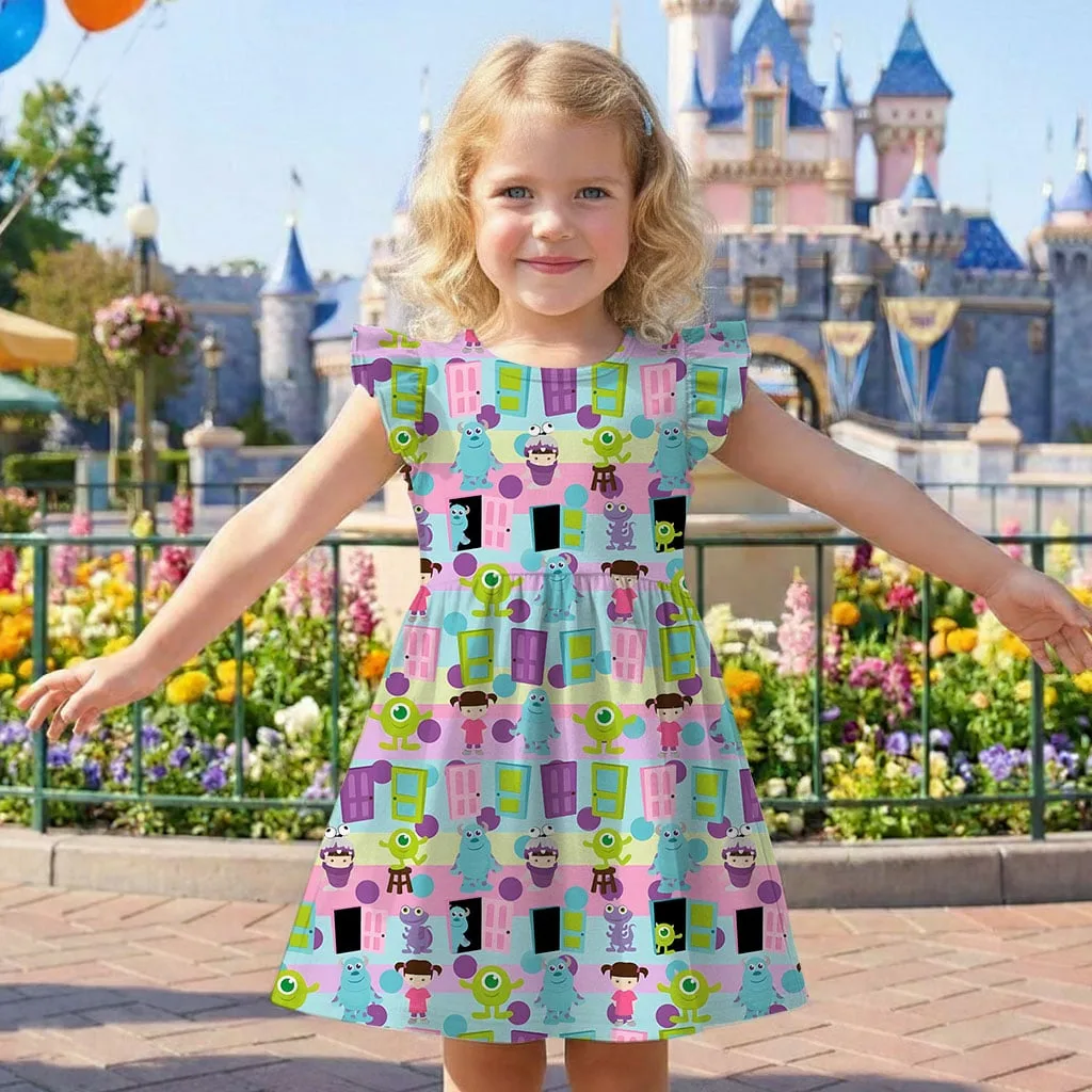 Disney Monsters Inc Character Pattern Mommy & Me Dress, Mama Mini Family Matching Outfit - Image 8