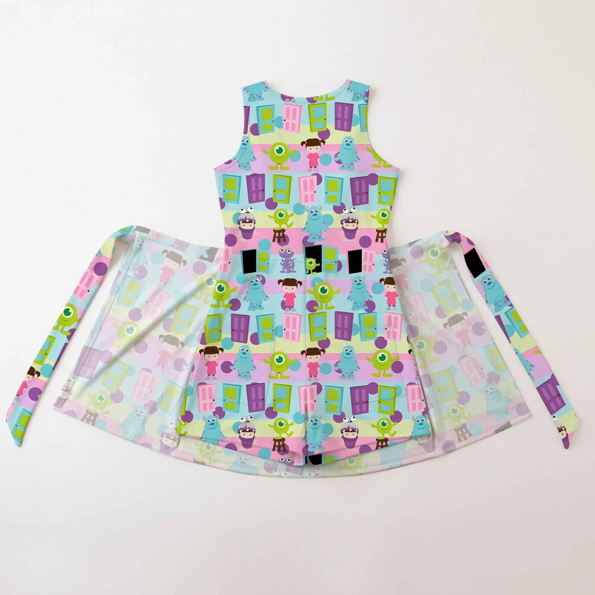 Girls Disney Monsters Inc Characters Tennis Dress Skirt, Family Matching Outfit - Image 2