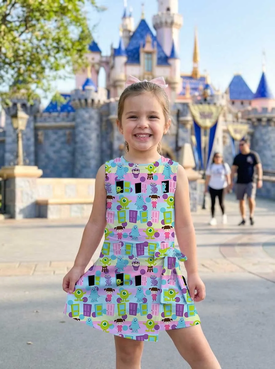 Girls Disney Monsters Inc Characters Tennis Dress Skirt, Family Matching Outfit - Image 6