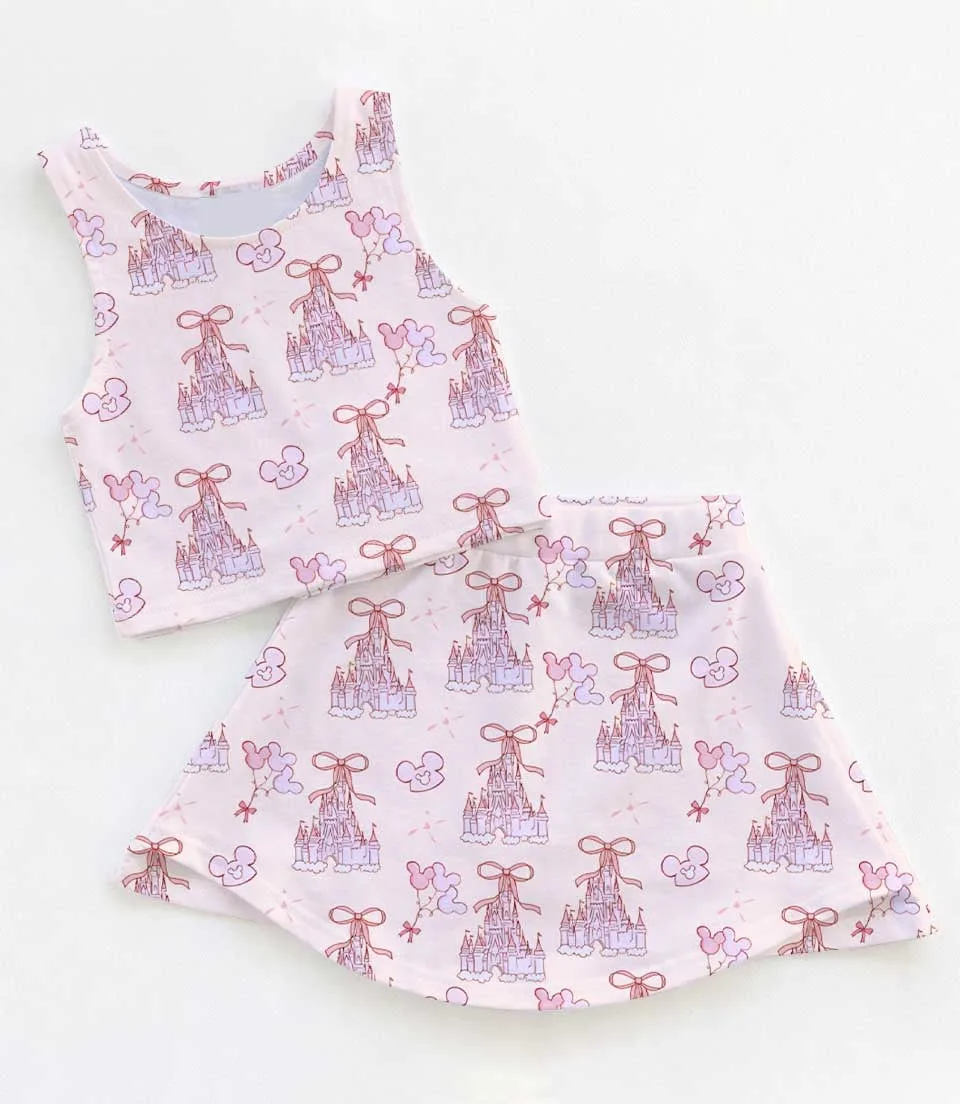 Women's Minnie & Pluto Activewear Set, Pink Magical Park Athletic Dress & Skort Outfit