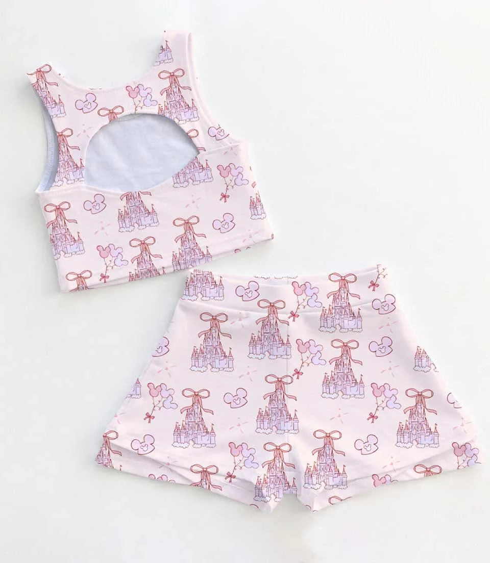 Women's Minnie & Pluto Activewear Set, Pink Magical Park Athletic Dress & Skort Outfit - Image 2