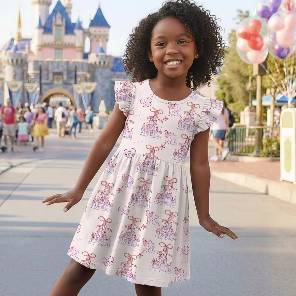 Disney Pink Mickey Castle Bow Mommy & Me Dress, Mama Mini Family Matching Outfit - Image 9