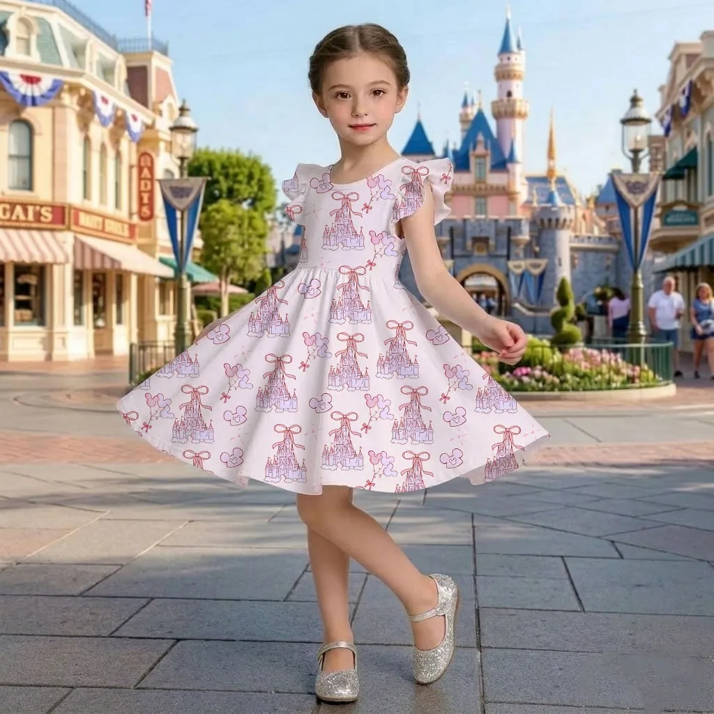 Disney Pink Mickey Castle Bow Mommy & Me Dress, Mama Mini Family Matching Outfit - Image 8