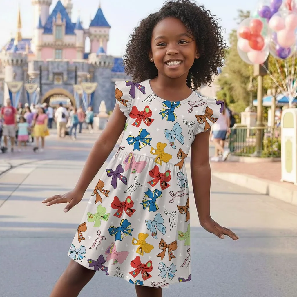 Disney Princess Colorful Bow Collection Mommy & Me Dress, Mama Mini Family Matching Outfit - Image 7